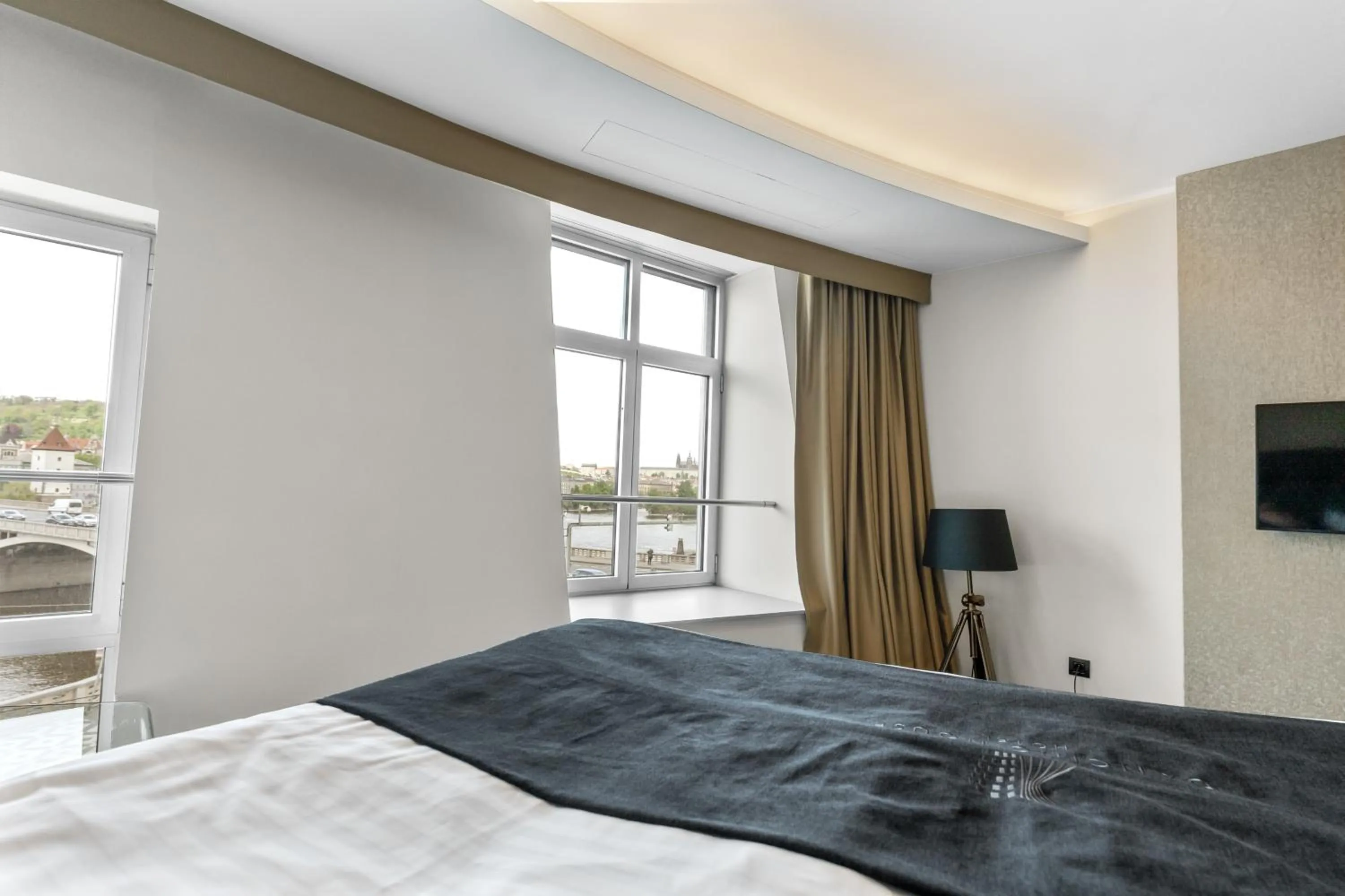 View (from property/room), Bed in Dancing House - Tančící dům hotel