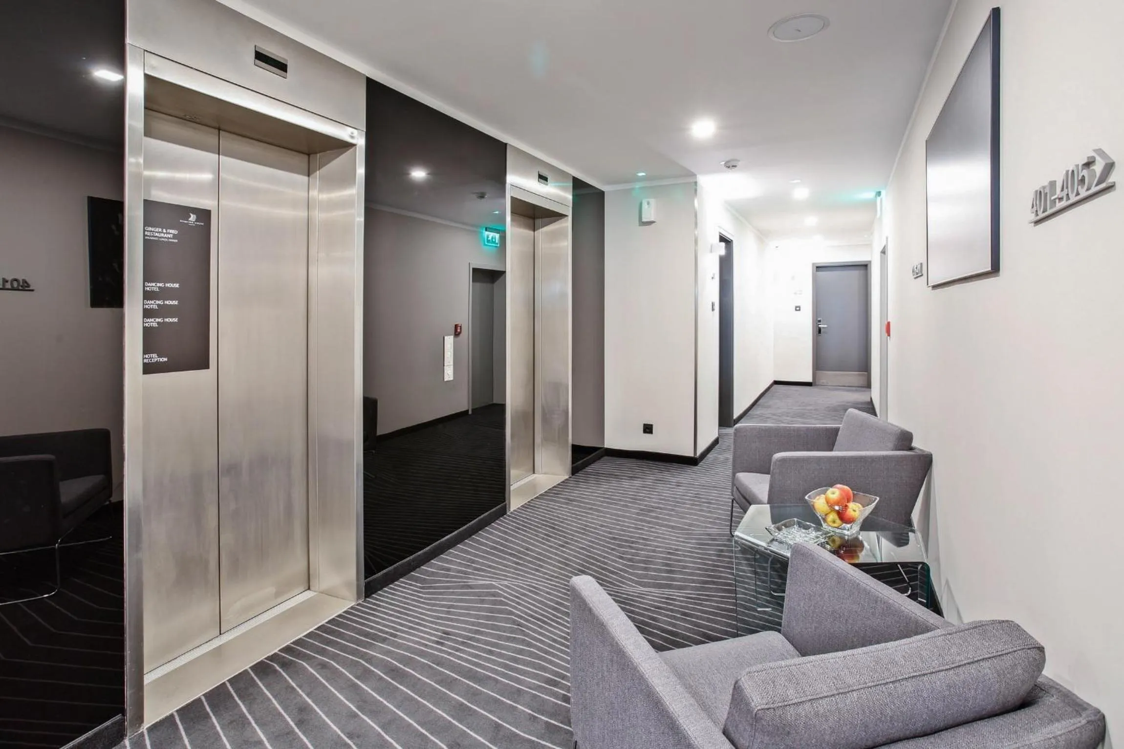 Facade/entrance in Dancing House - Tančící dům hotel