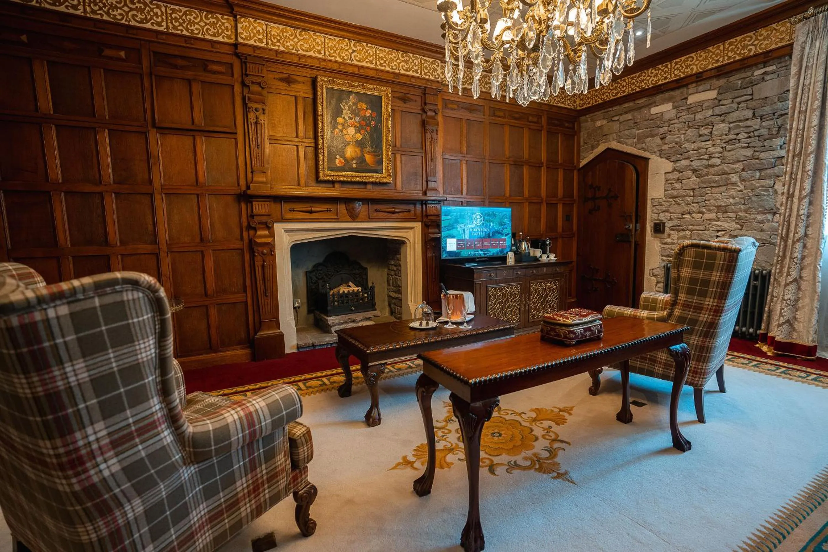 Seating area in Thornbury Castle - A Relais & Chateaux Hotel