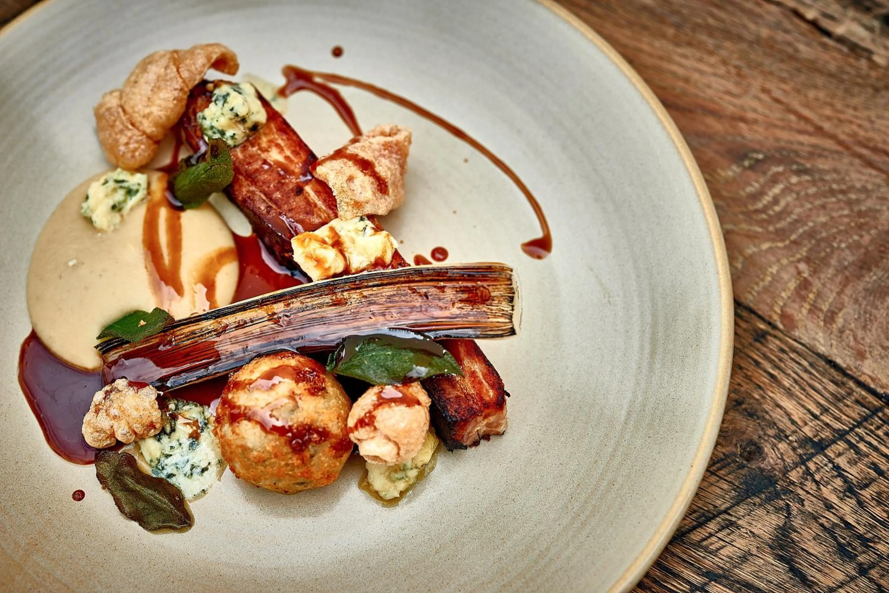 Food close-up in The Slaughters Country Inn