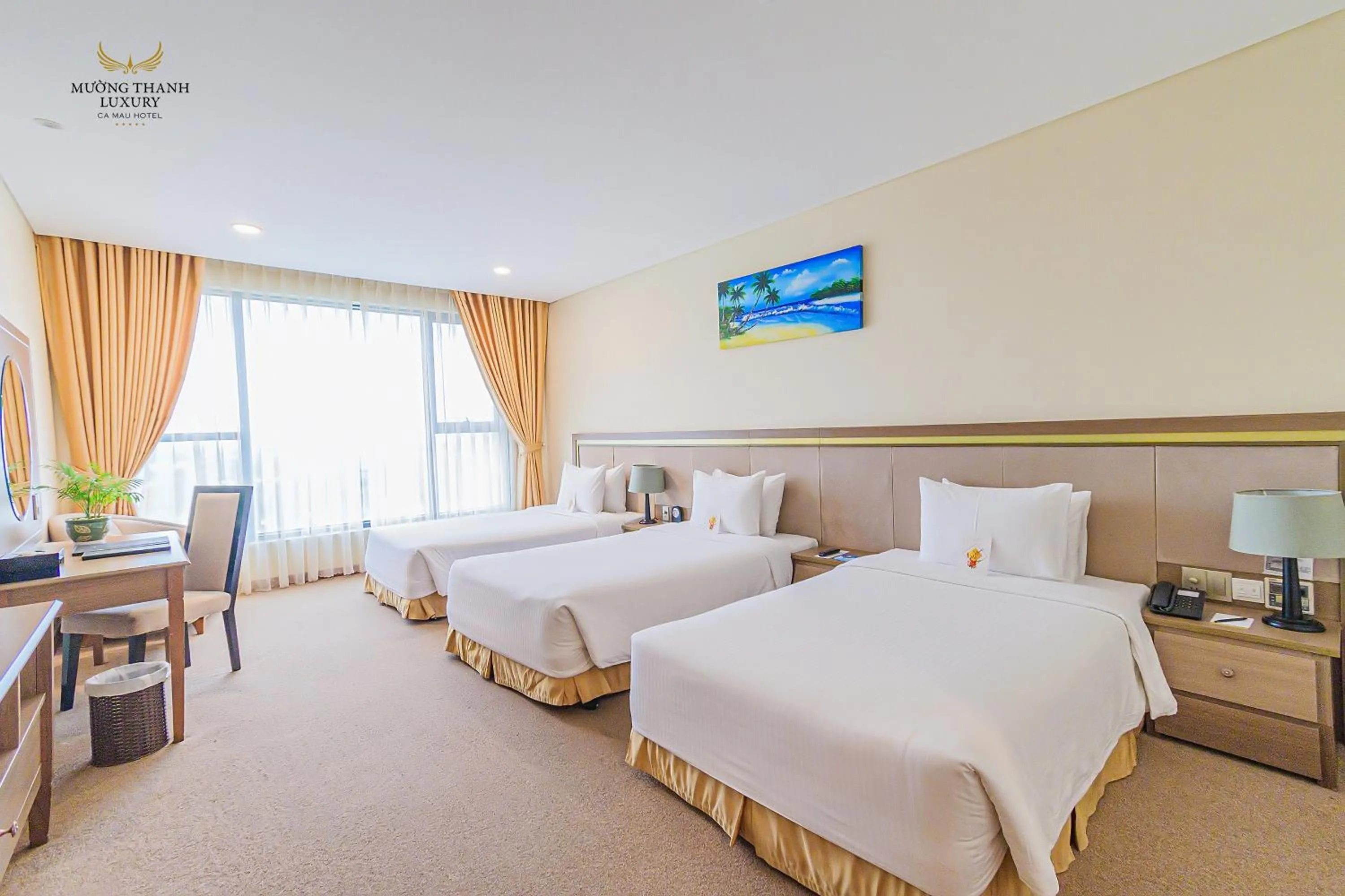 Bed in Muong Thanh Luxury Ca Mau Hotel