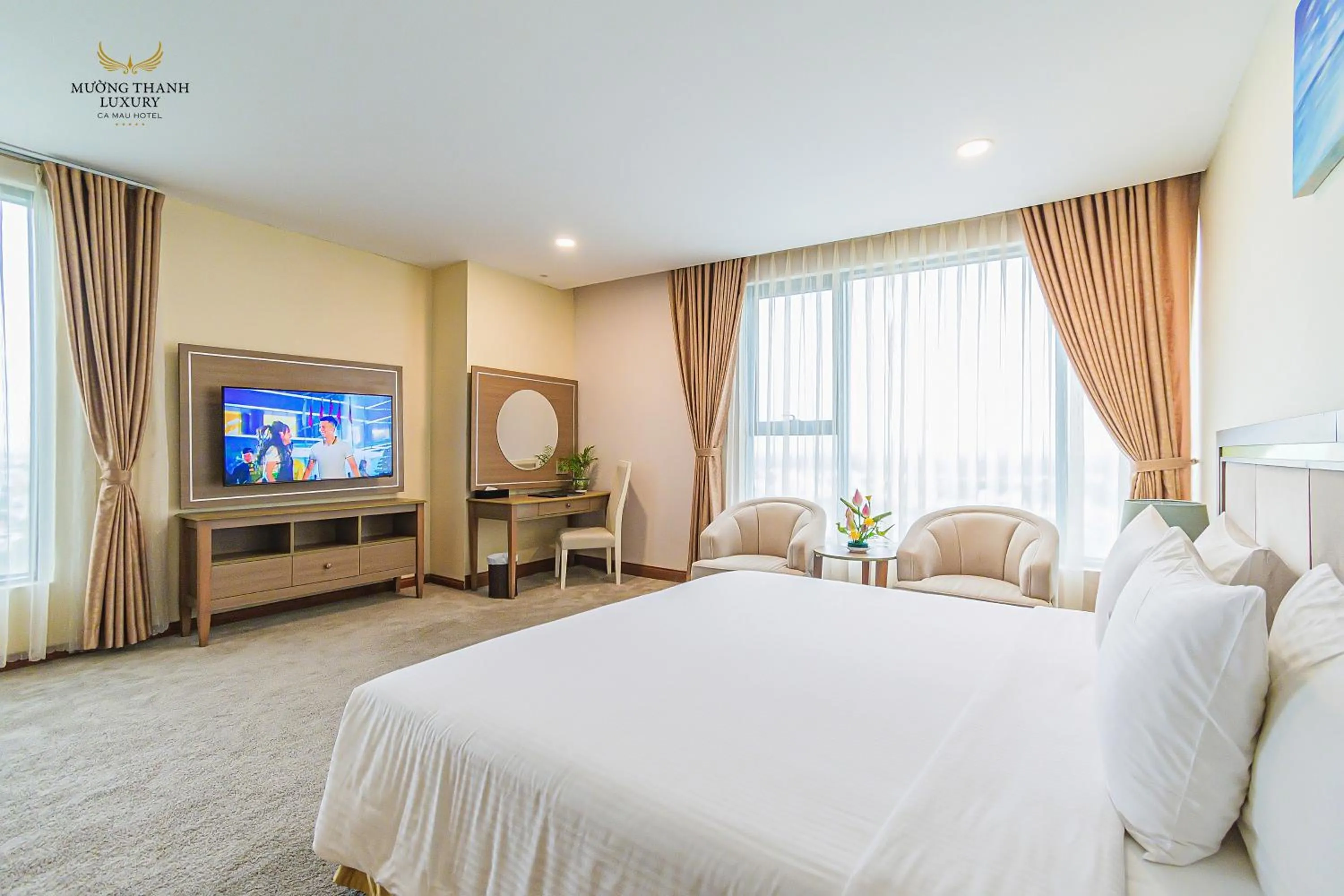 Bed in Muong Thanh Luxury Ca Mau Hotel