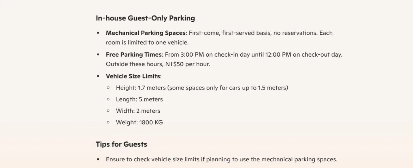 Parking in Lakeshore Hotel Metropolis