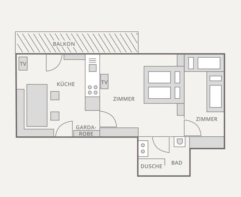 Photo of the whole room in Gästehaus Meusburger