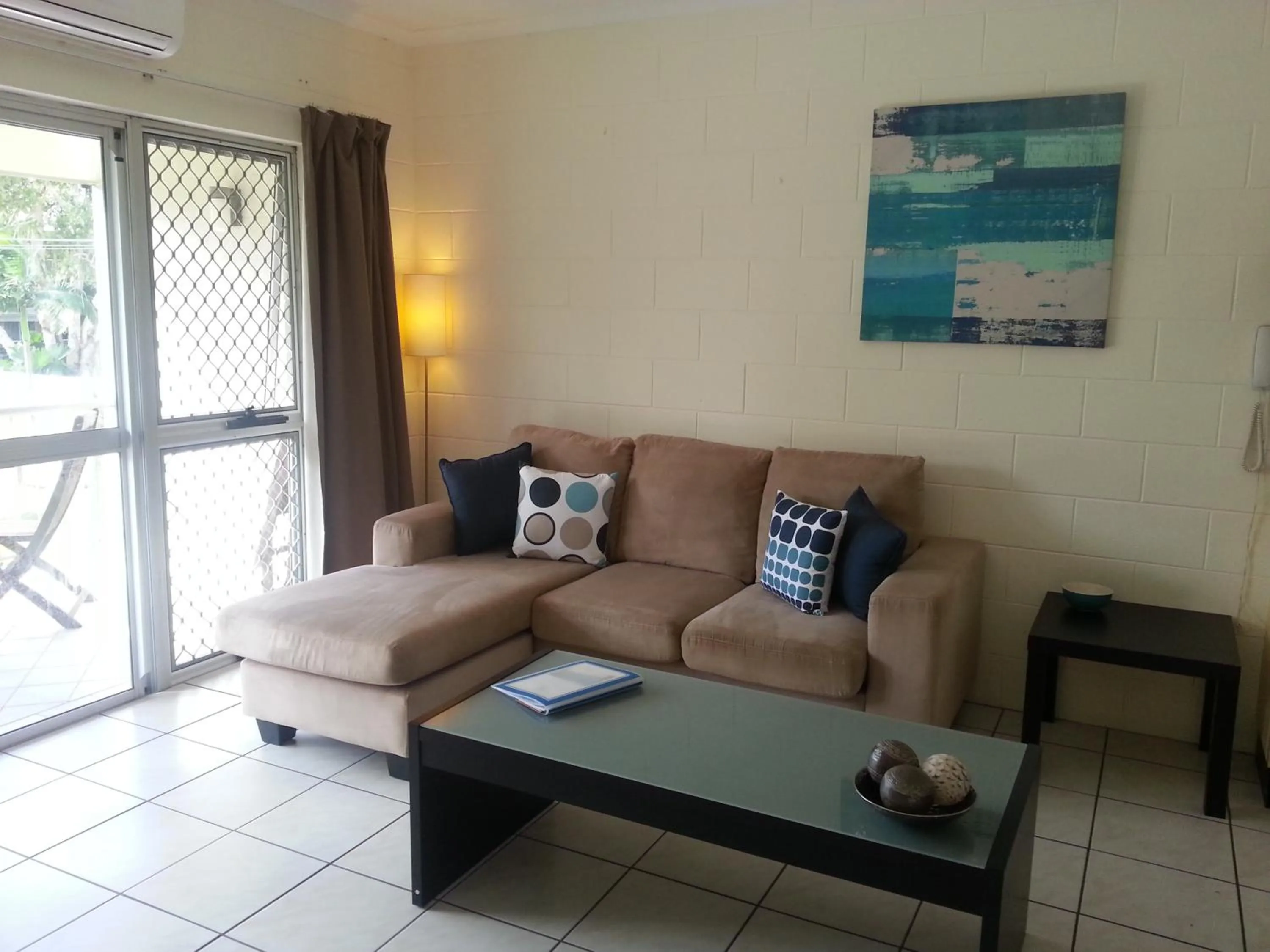 Living room in Clifton Sands Holiday Units