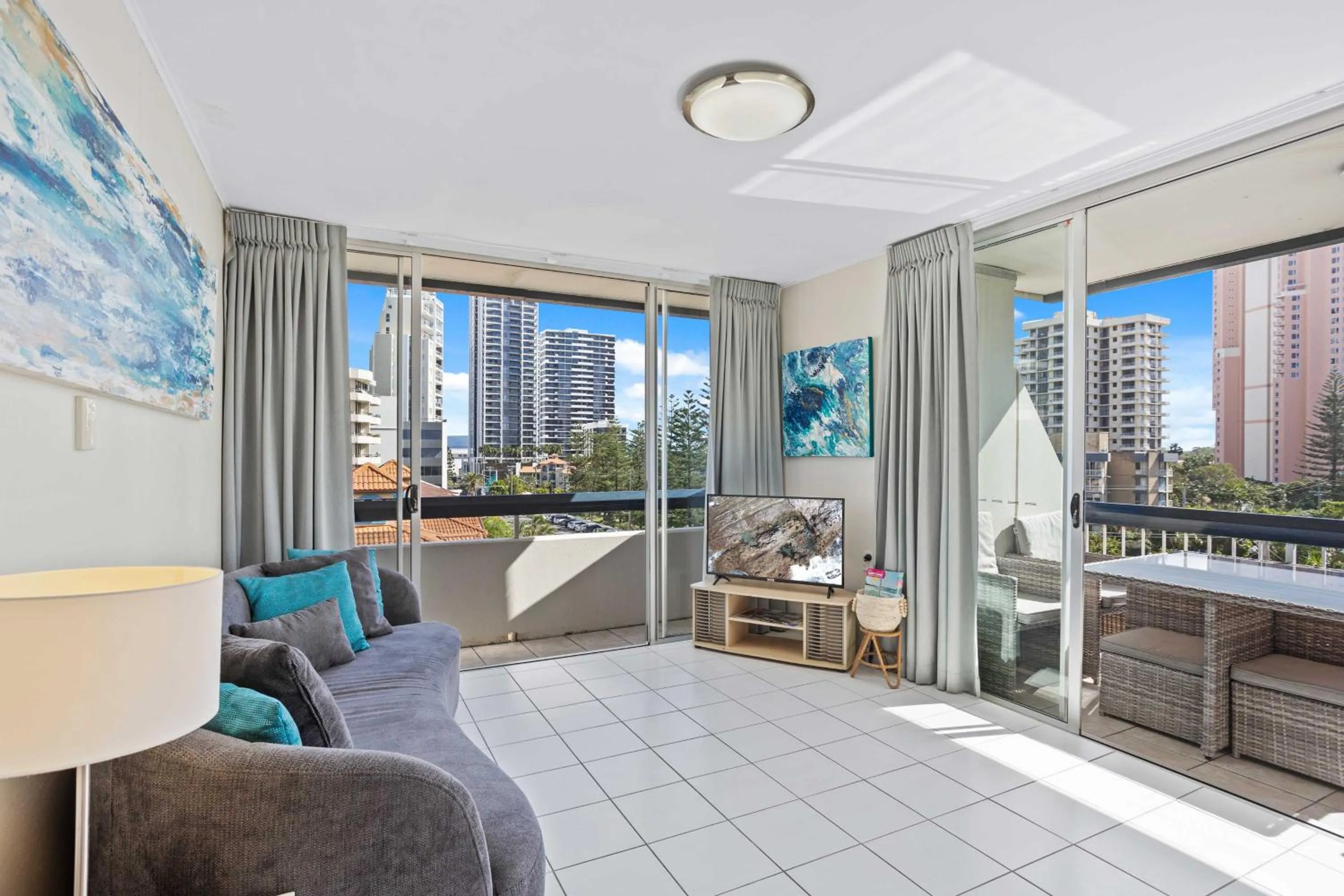 Living room in Hi Ho Beach Apartments on Broadbeach