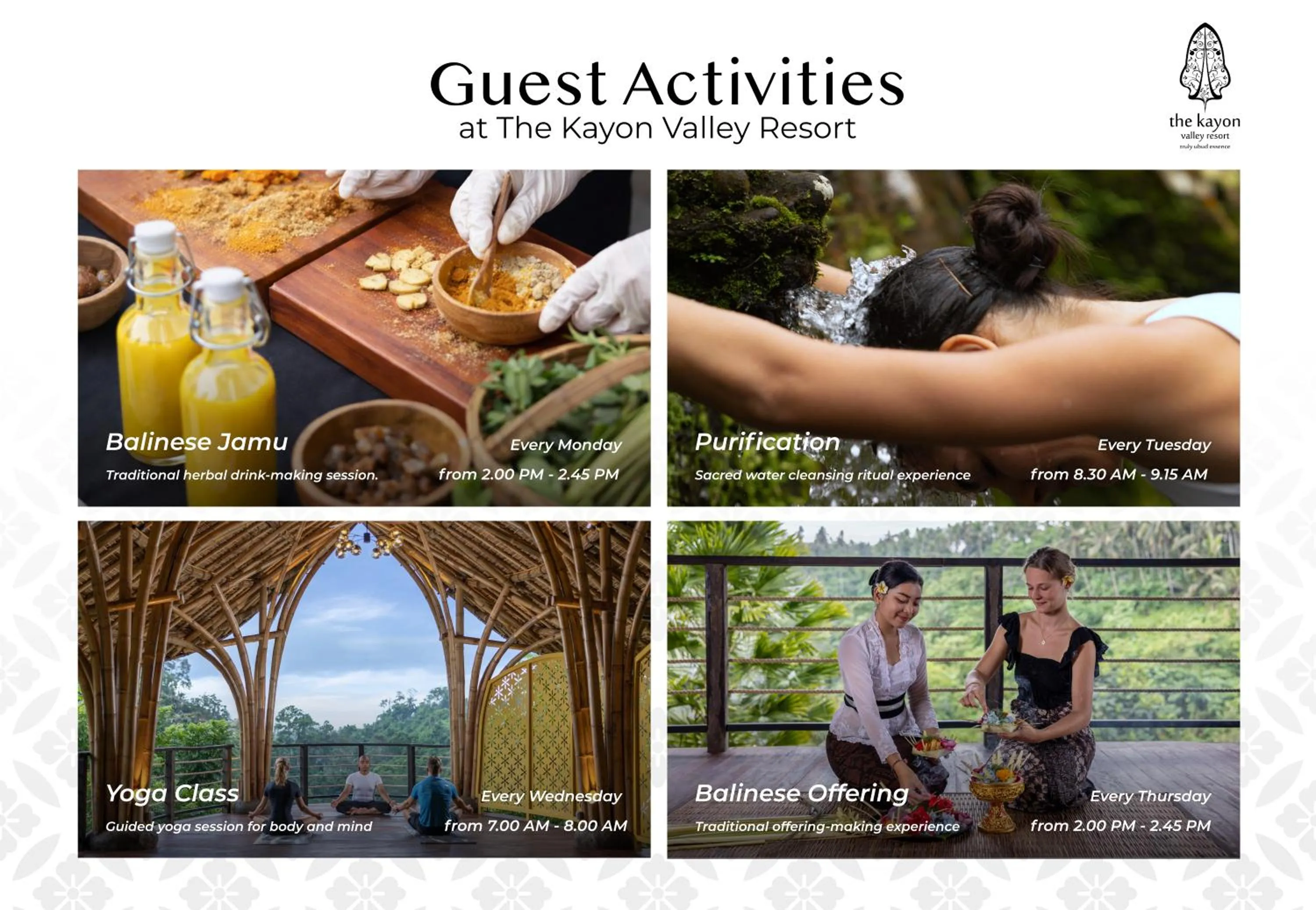 Activities in The Kayon Valley Resort