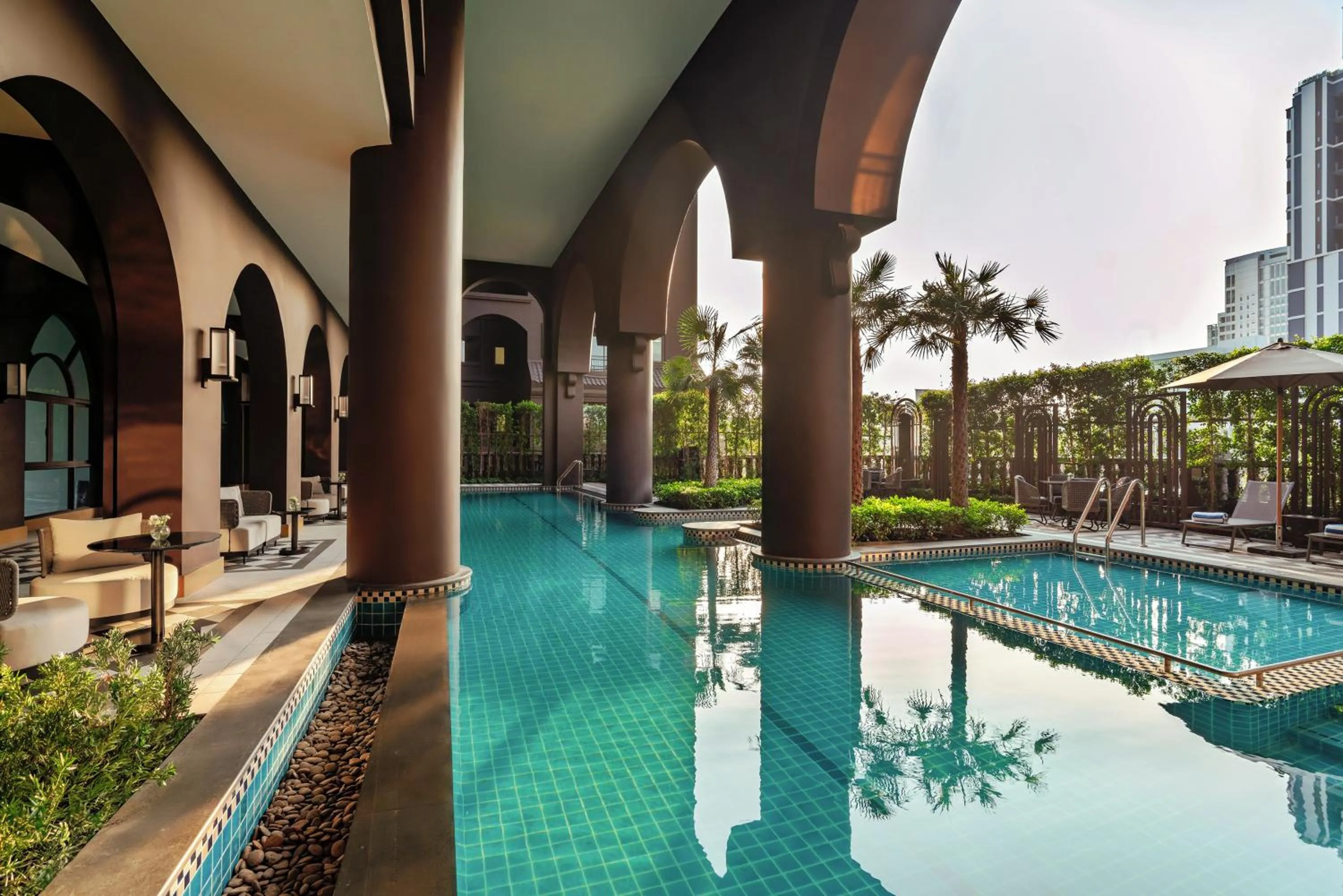 Pool view in Marriott Executive Apartments Bangkok, Sukhumvit 101