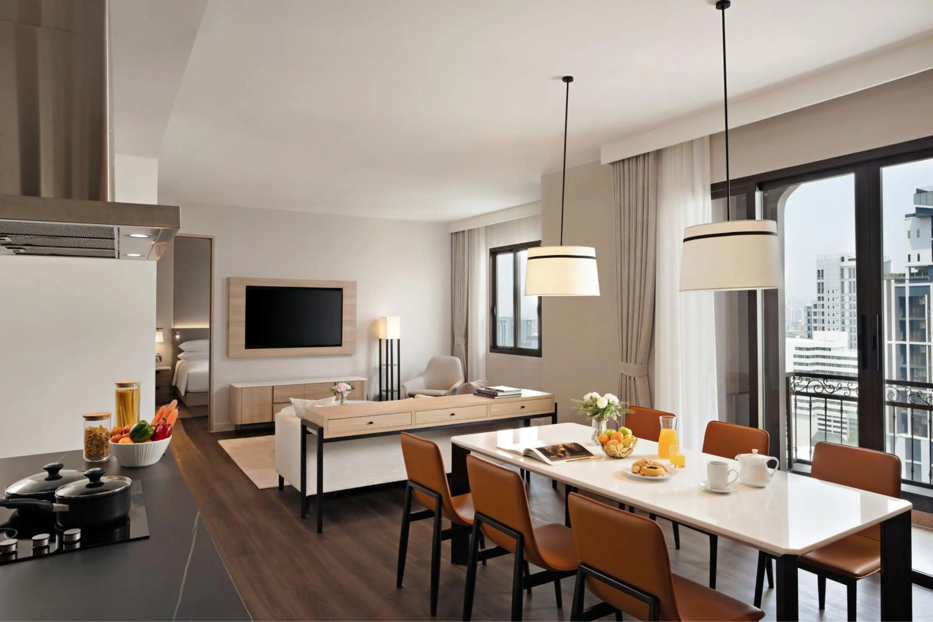 Living room in Marriott Executive Apartments Bangkok, Sukhumvit 101