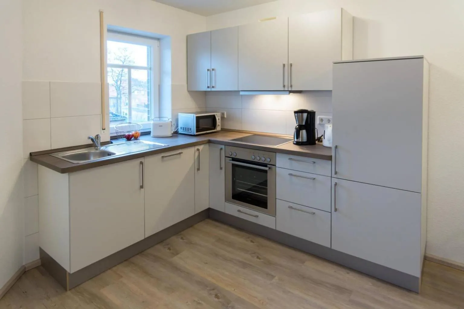 Kitchen or kitchenette in Ferienwohnung Endlich Urlaub