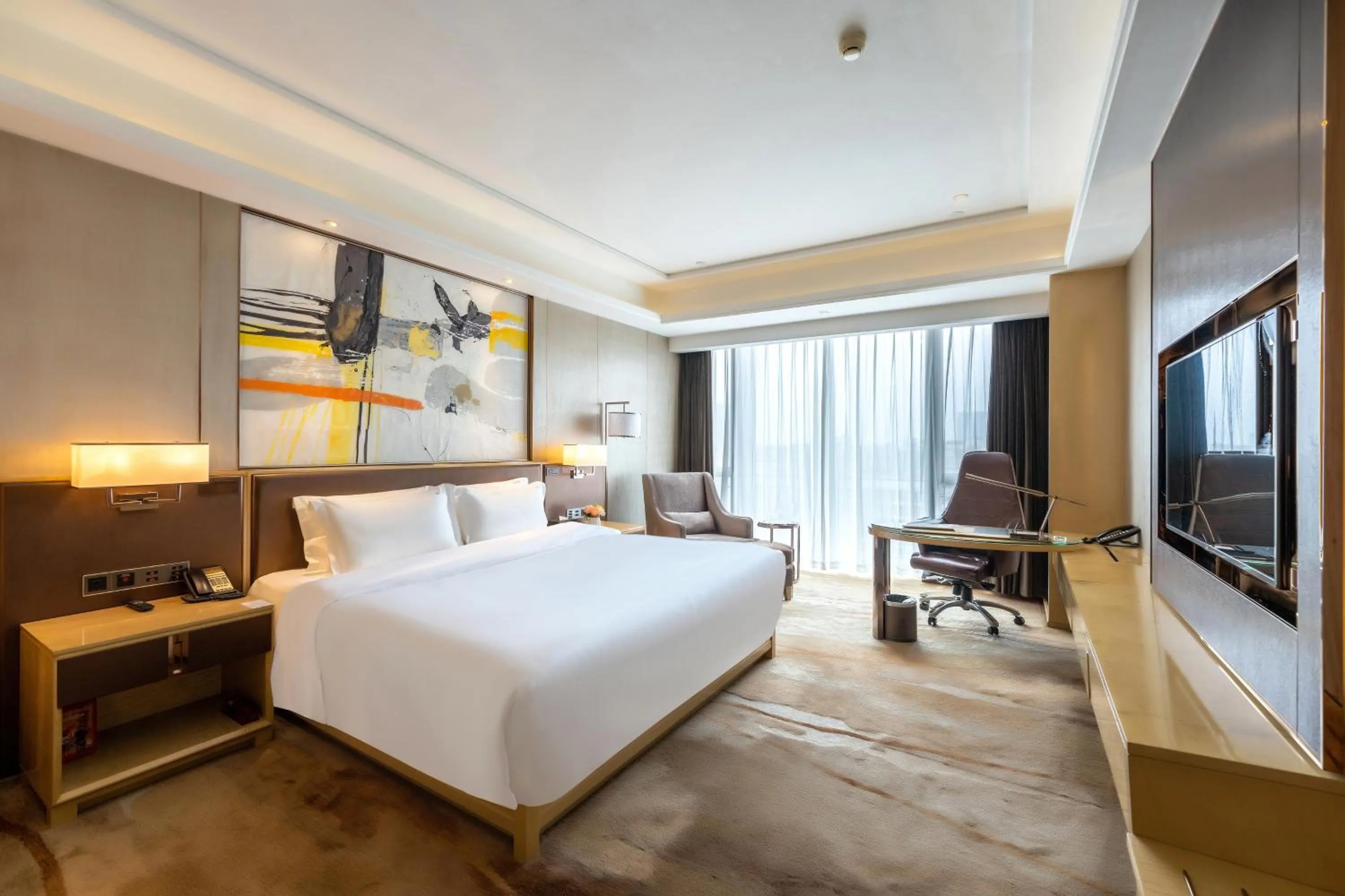 Bed in Vaperse Hotel Guangzhou Zhujiang New Town - Free Shuttle Bus During Canton Fair