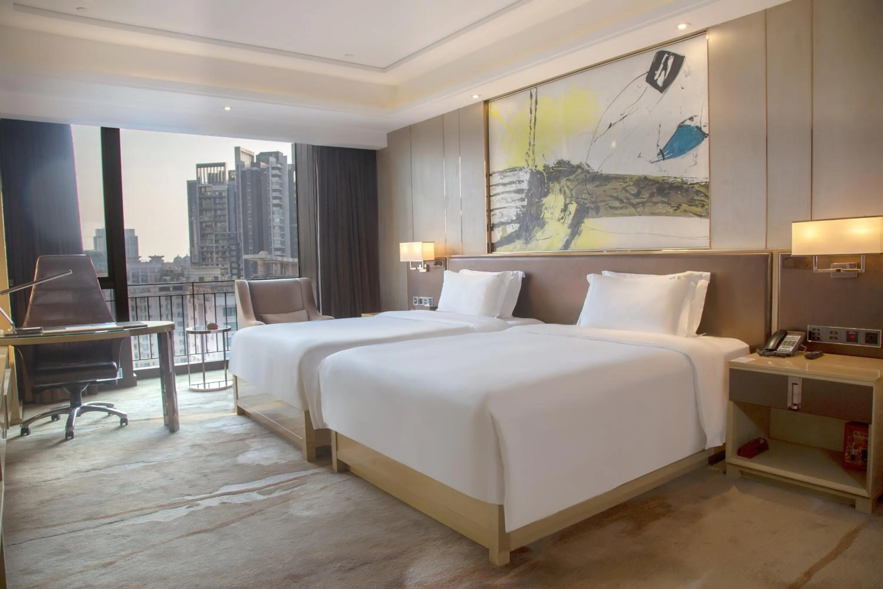 Bed in Vaperse Hotel Guangzhou Zhujiang New Town - Free Shuttle Bus During Canton Fair