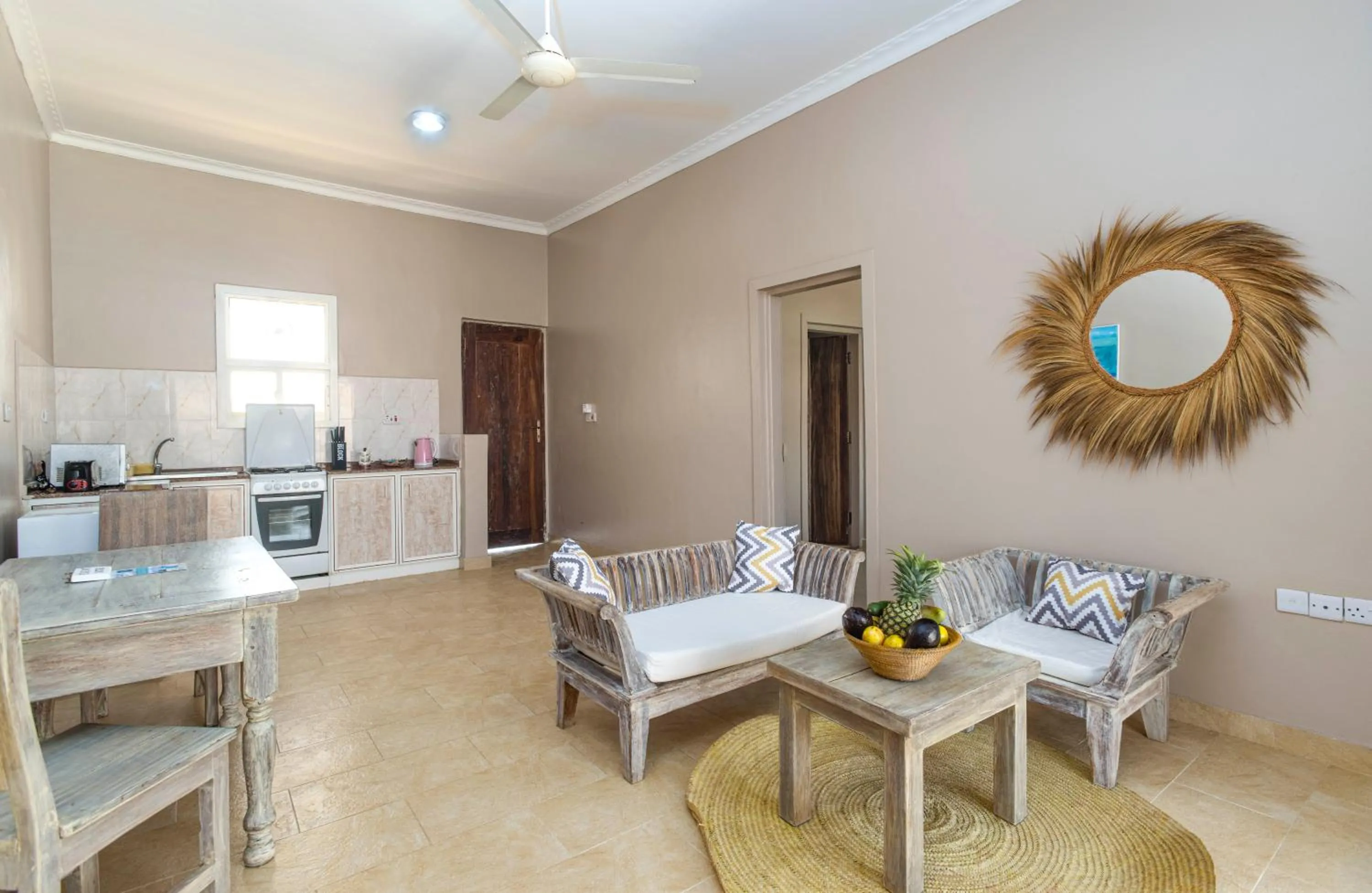 Living room in Paje Beach Apartments & Hotel