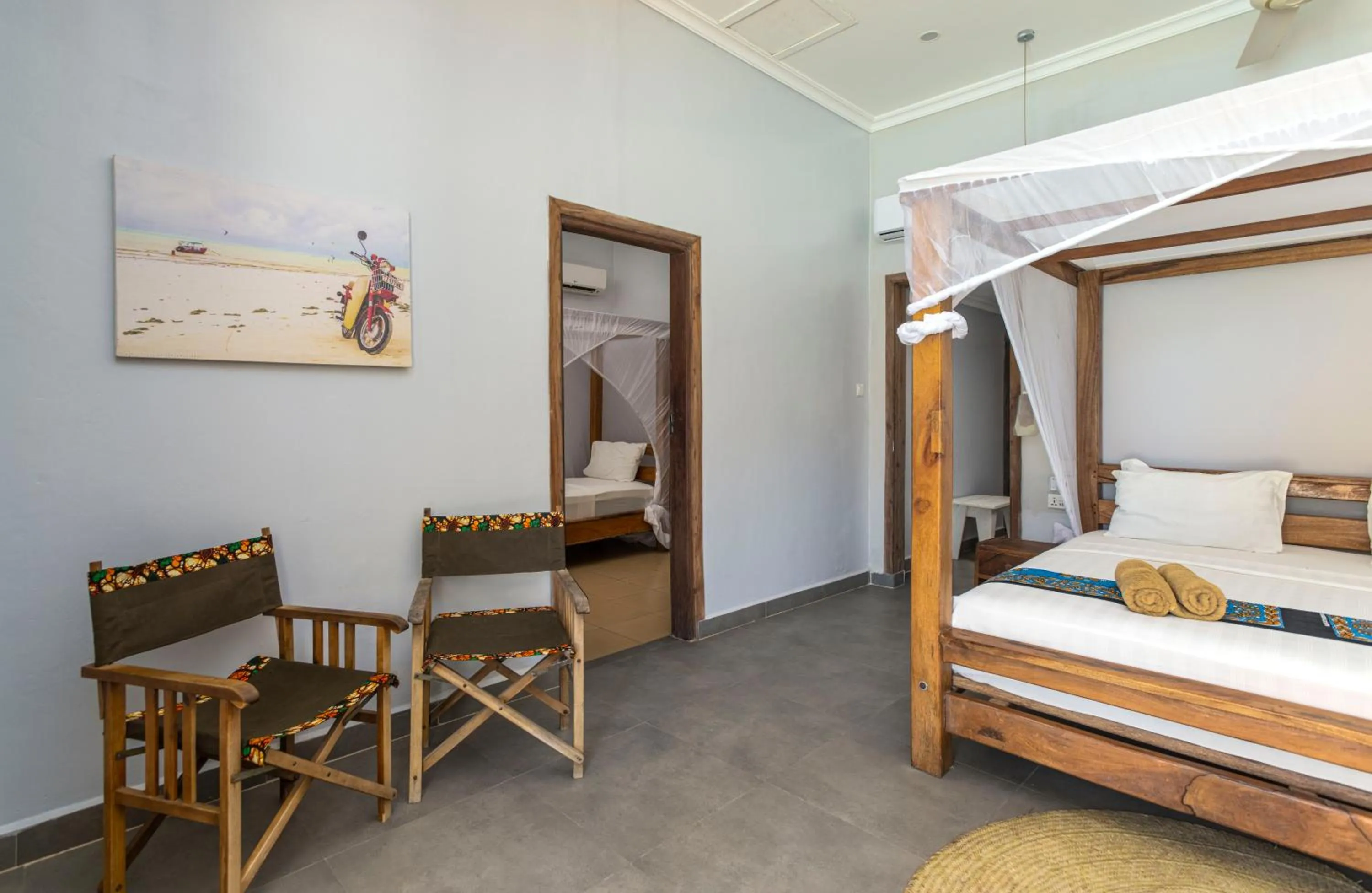 Bed in Paje Beach Apartments & Hotel