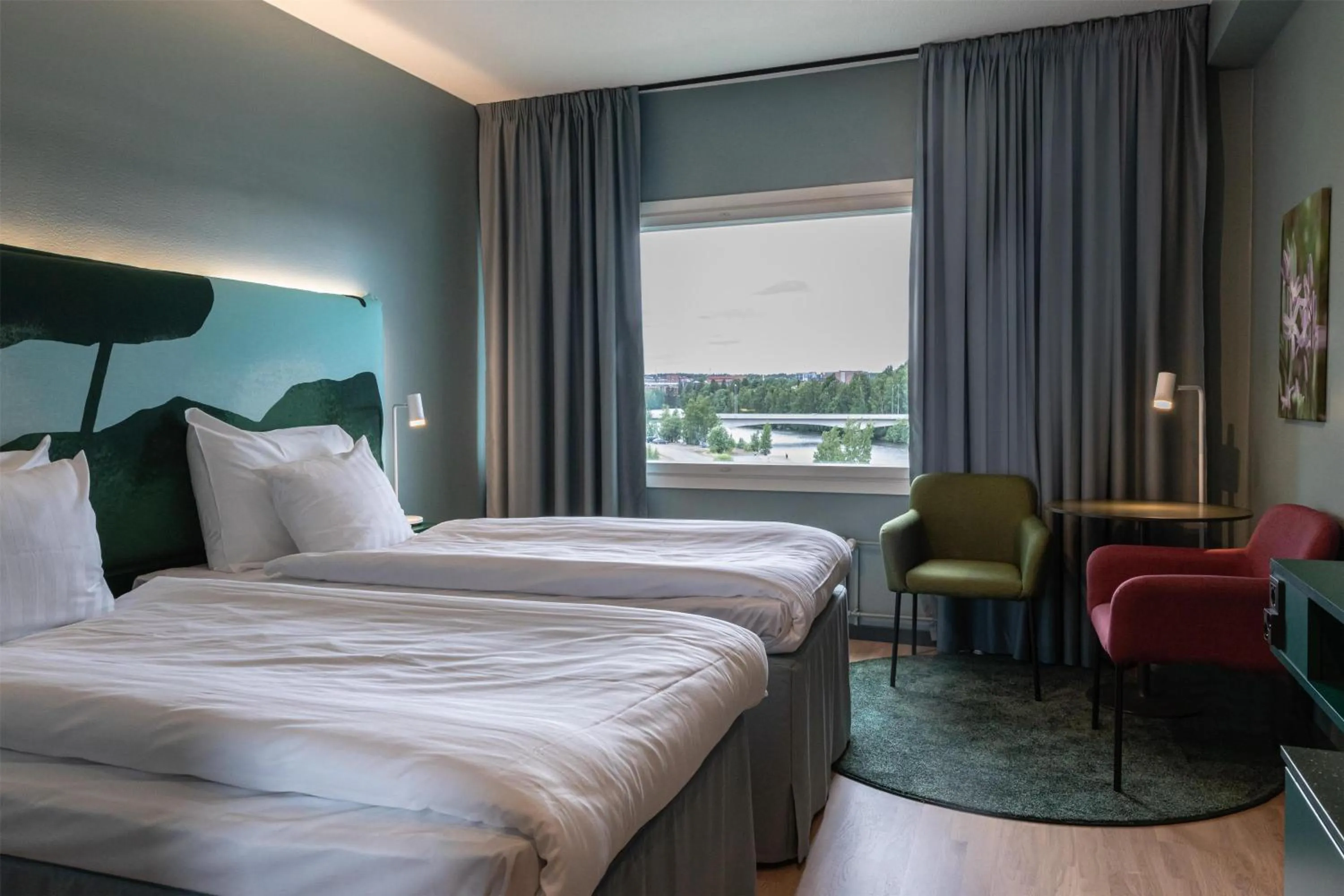 Bedroom, Bed in Scandic Eden Nokia