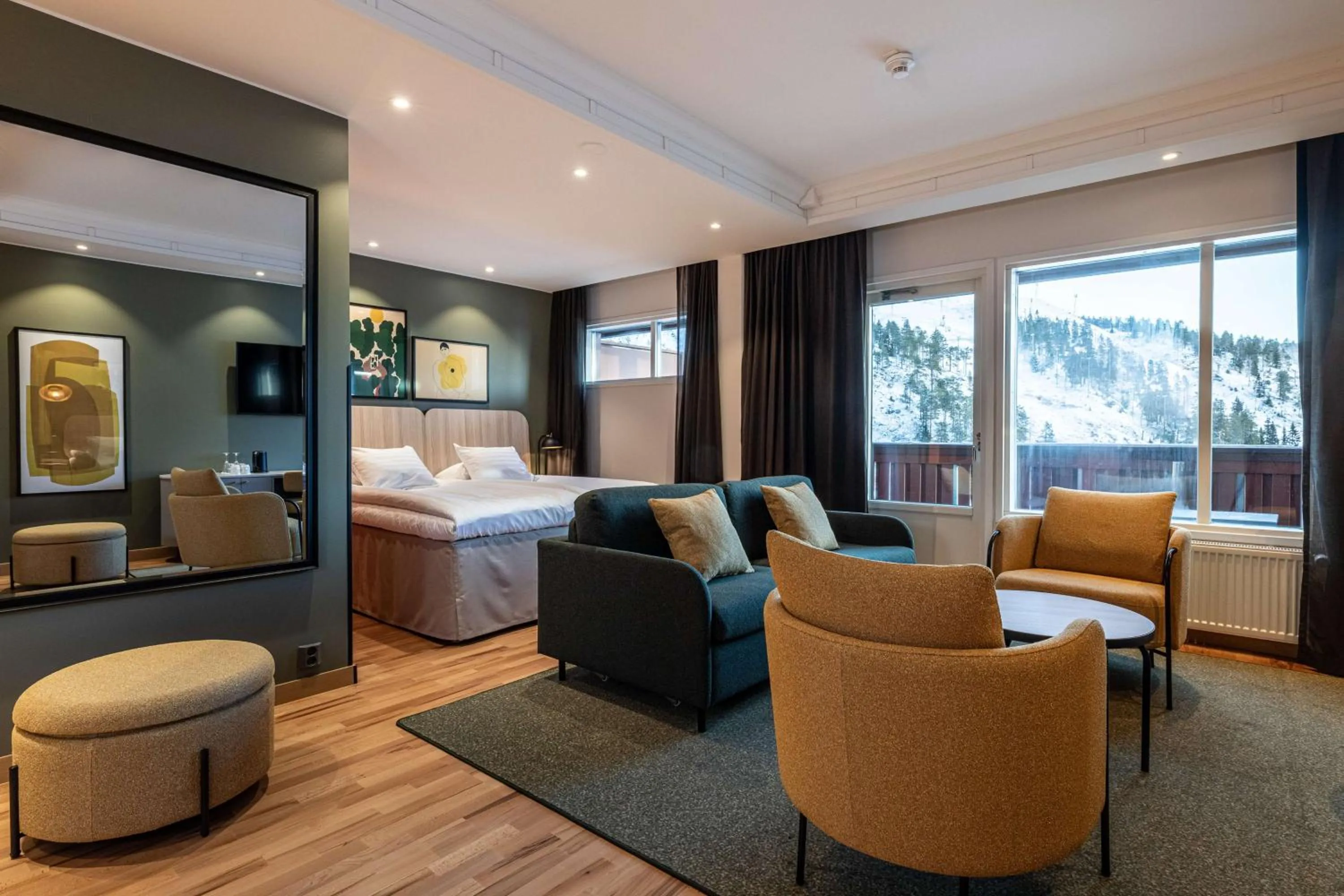 Bedroom, Bed in Scandic Rukahovi