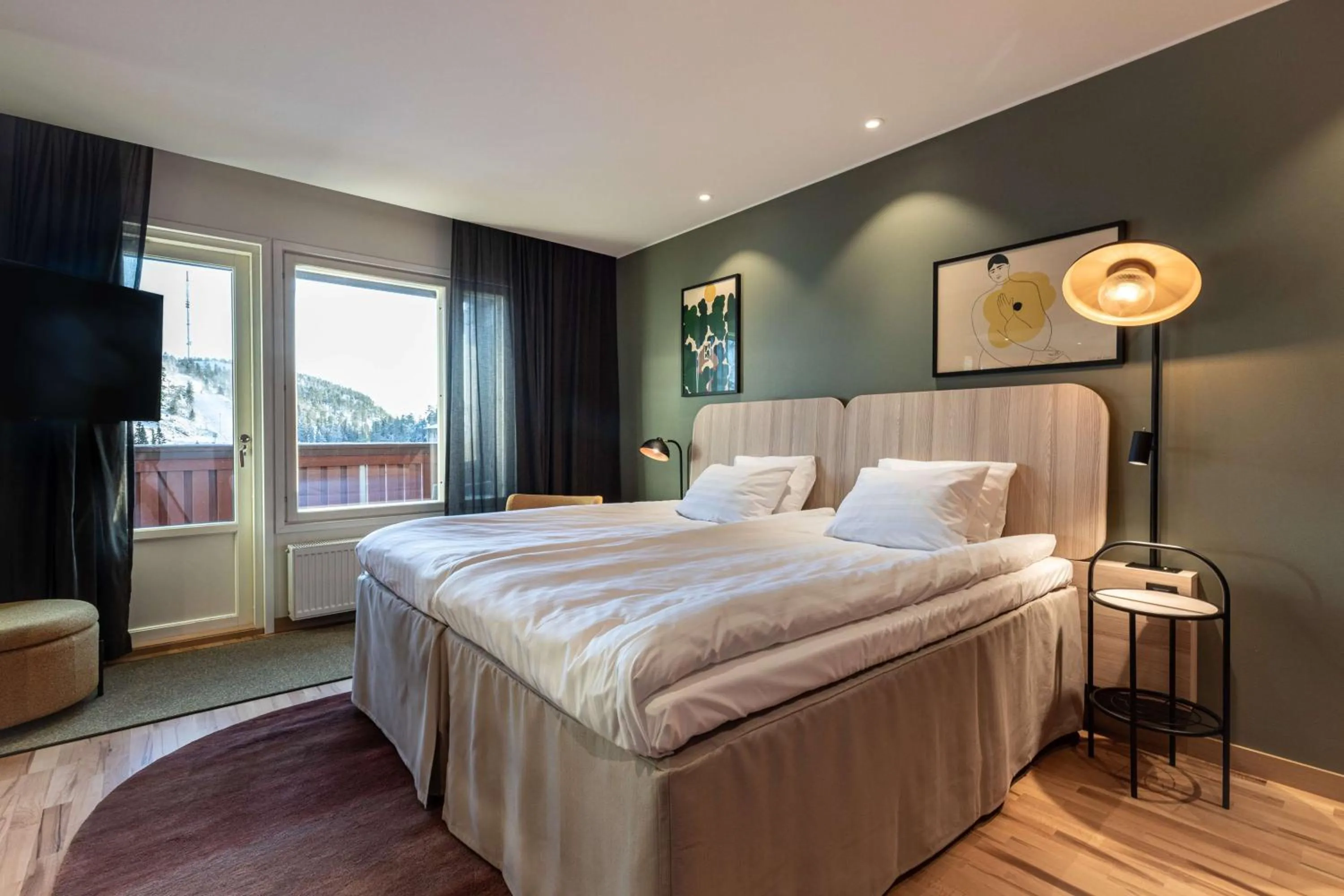 Bedroom, Bed in Scandic Rukahovi