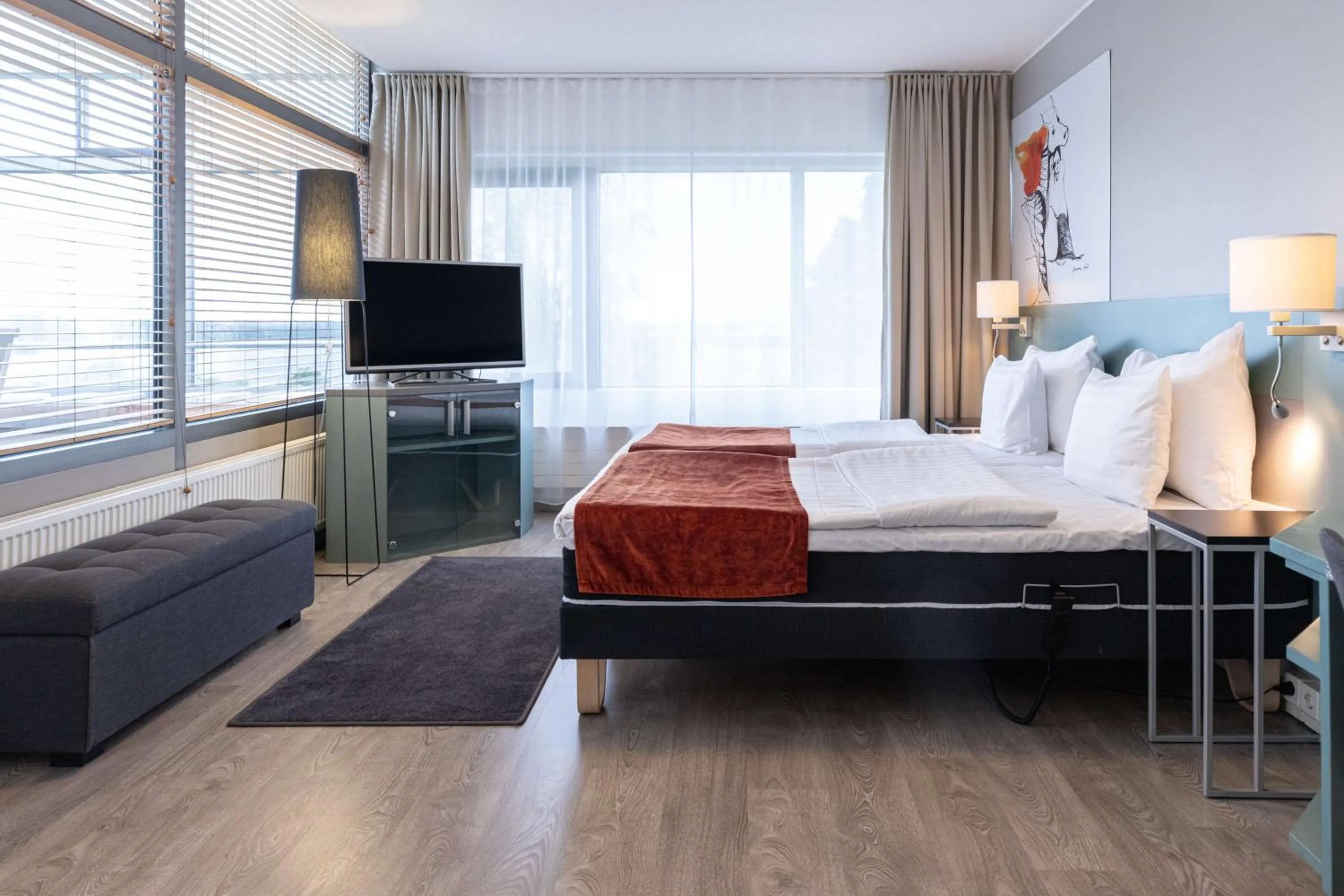 Bedroom, Bed in Scandic Rosendahl