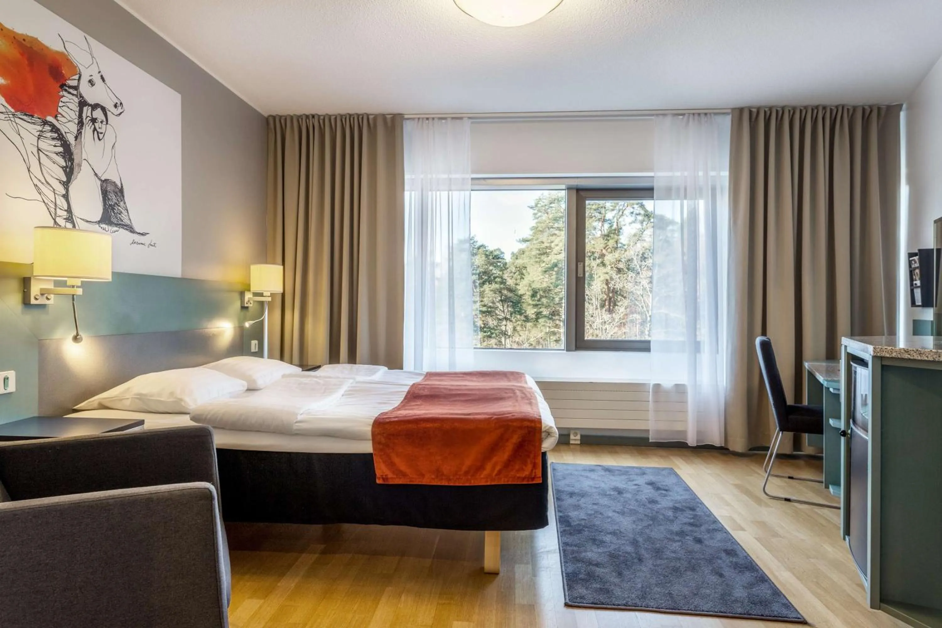 Bedroom, Bed in Scandic Rosendahl