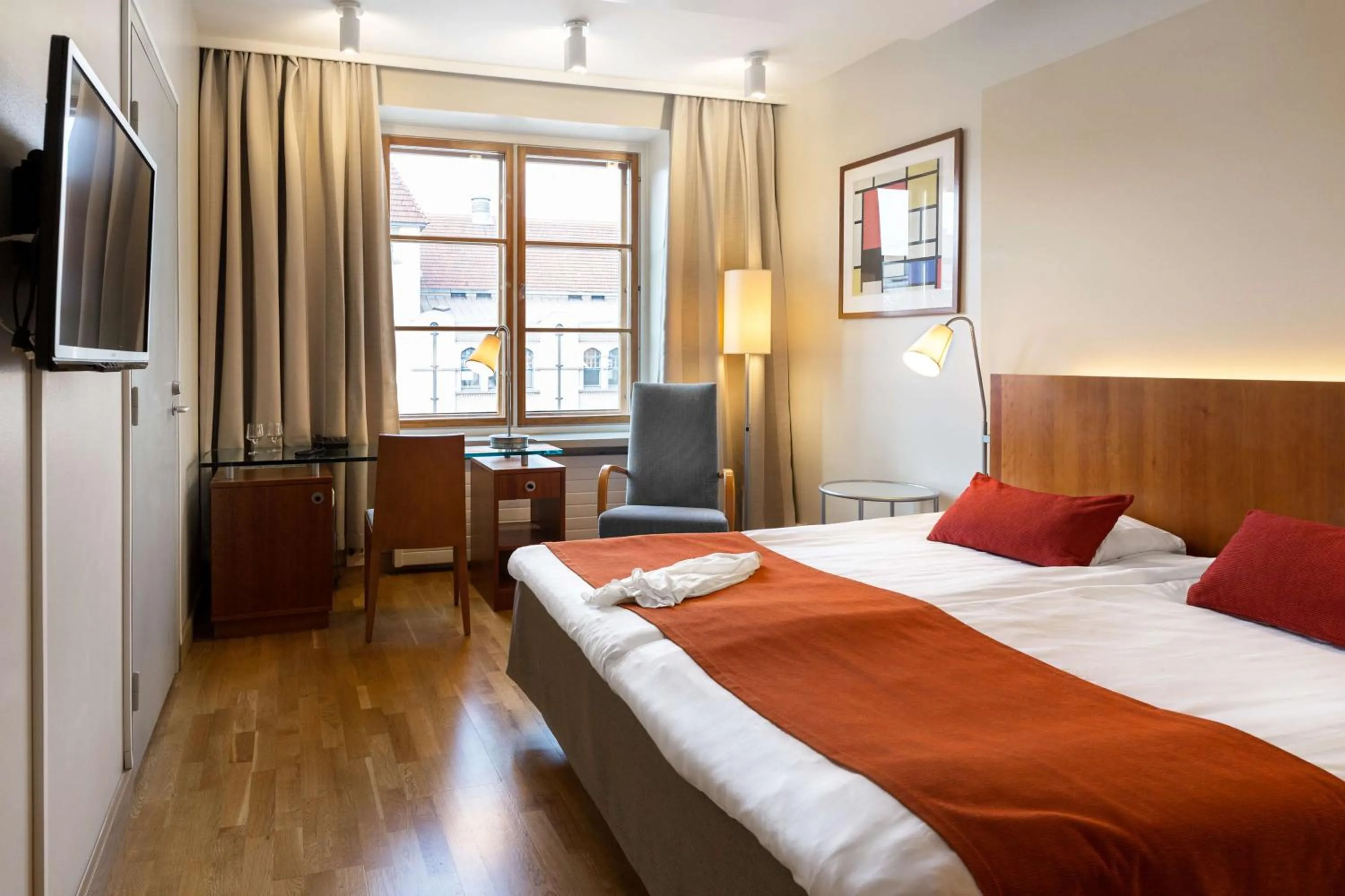 Bedroom, Bed in Scandic Plaza Turku