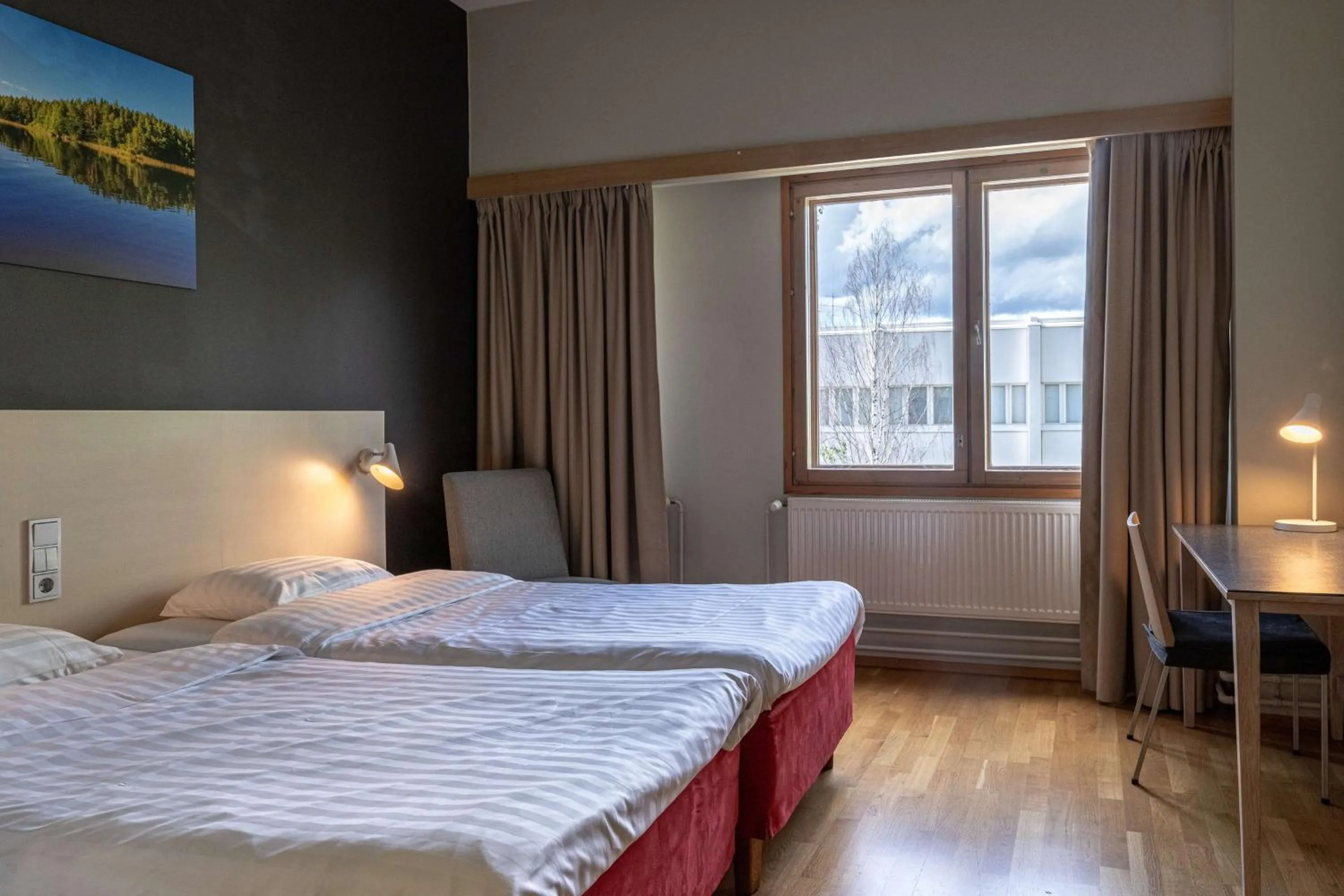 Bedroom, Bed in Scandic Joensuu