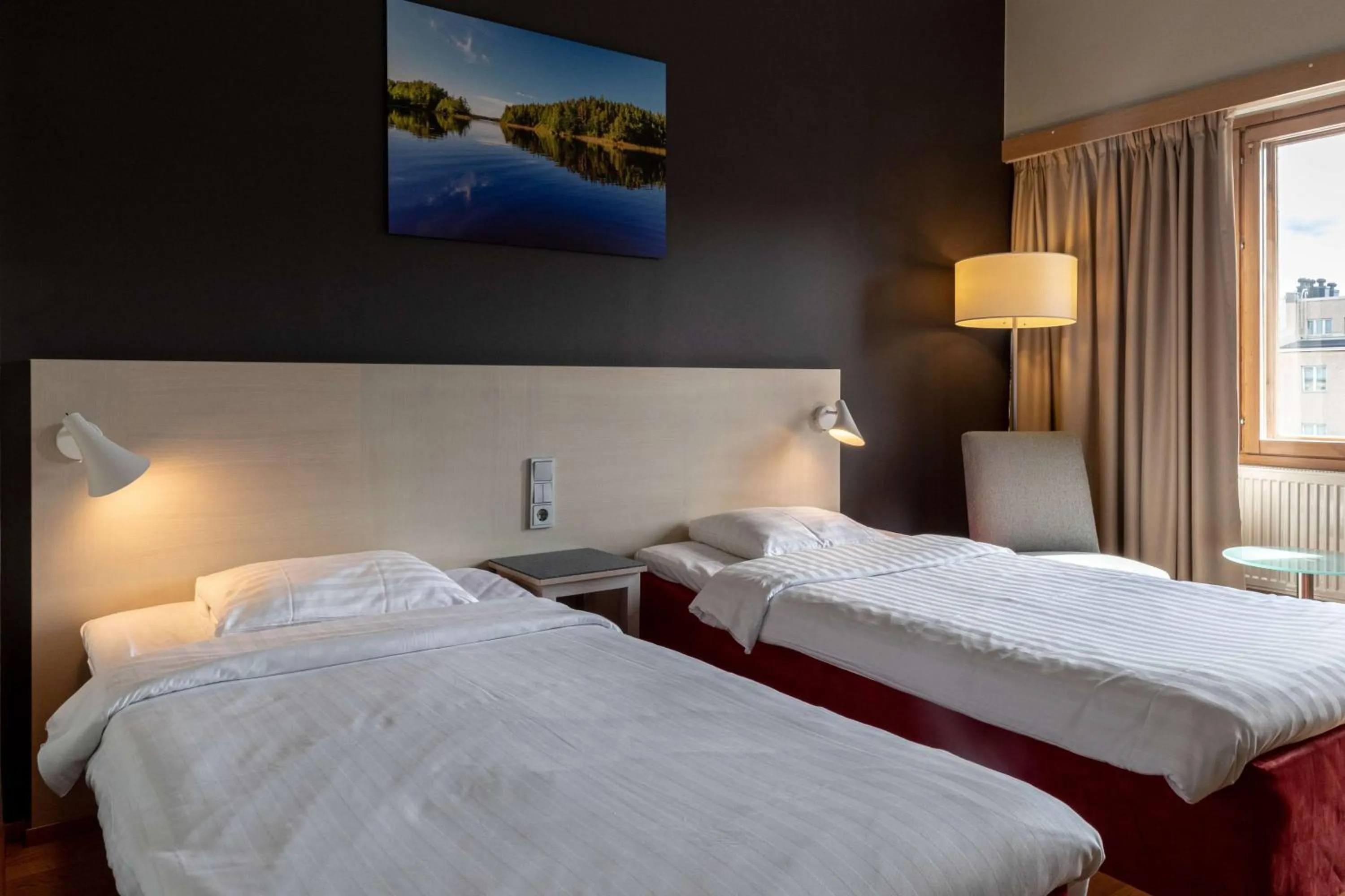 Bedroom, Bed in Scandic Joensuu