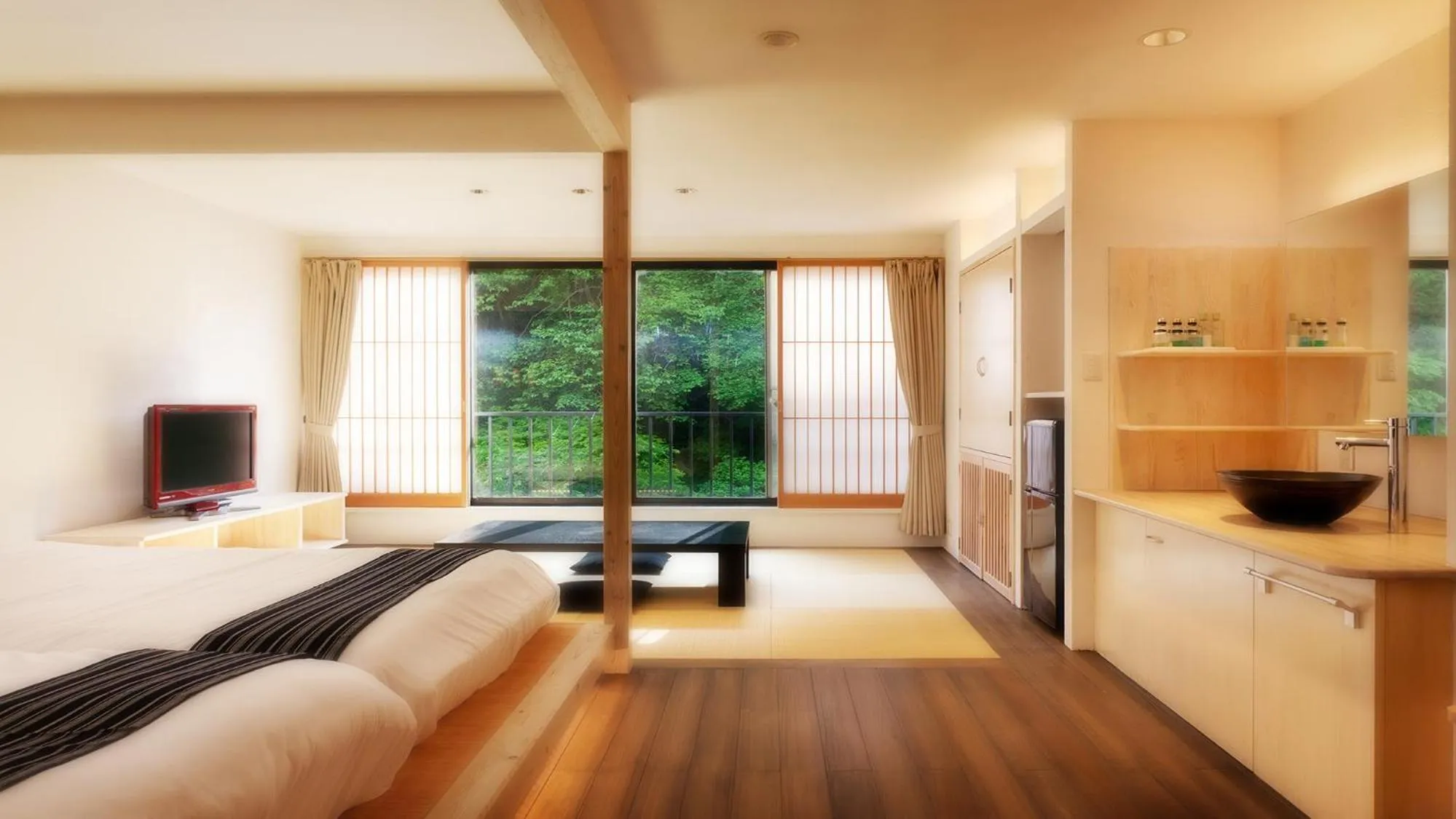 Bed in Aizu Higashiyama Onsen Shosuke no Yado Takinoyu since1880