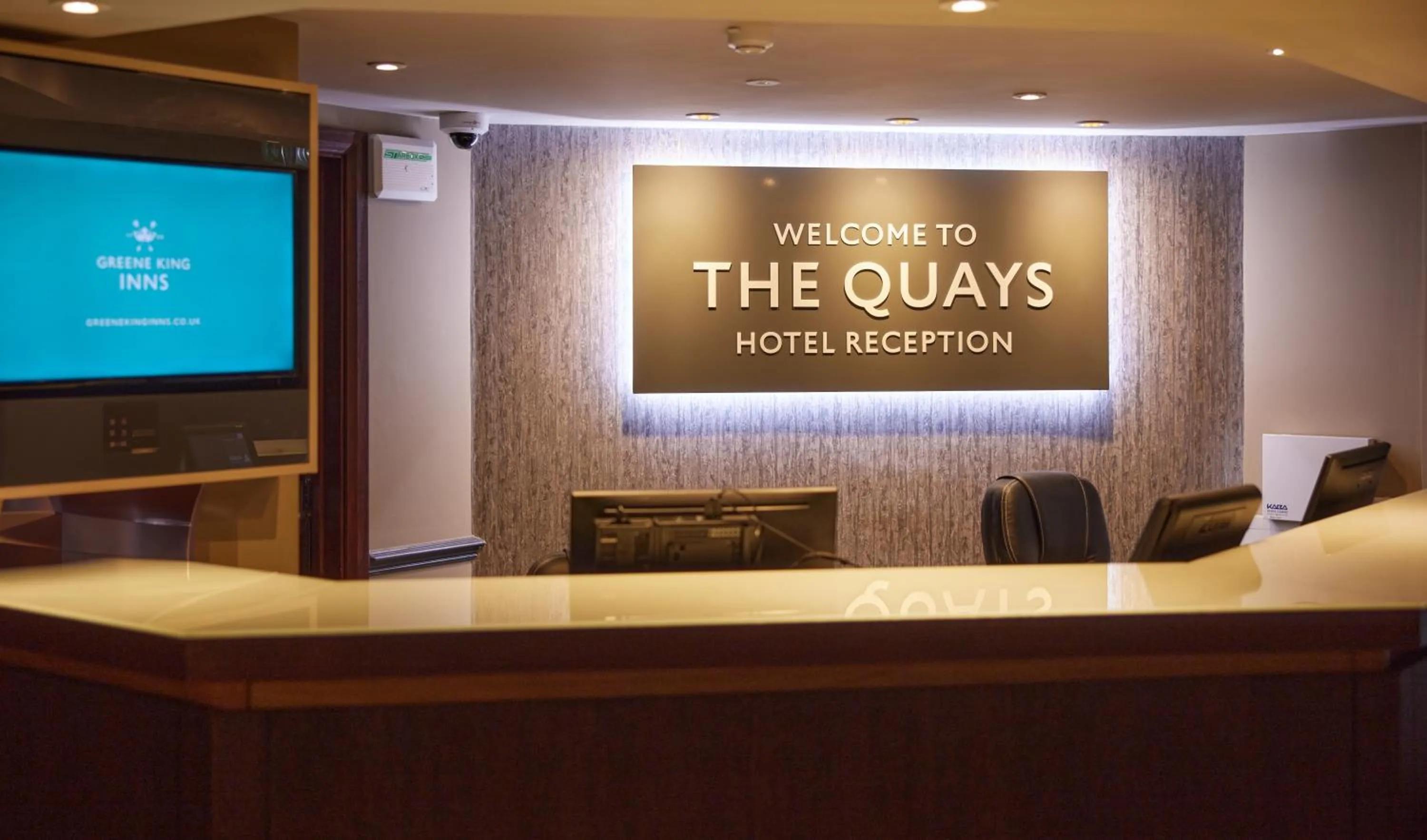 Lobby or reception in The Quays by Greene King Inns