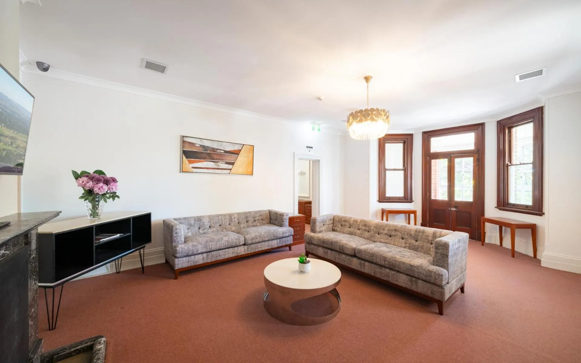 Communal lounge/ TV room in The Hallows Accommodation