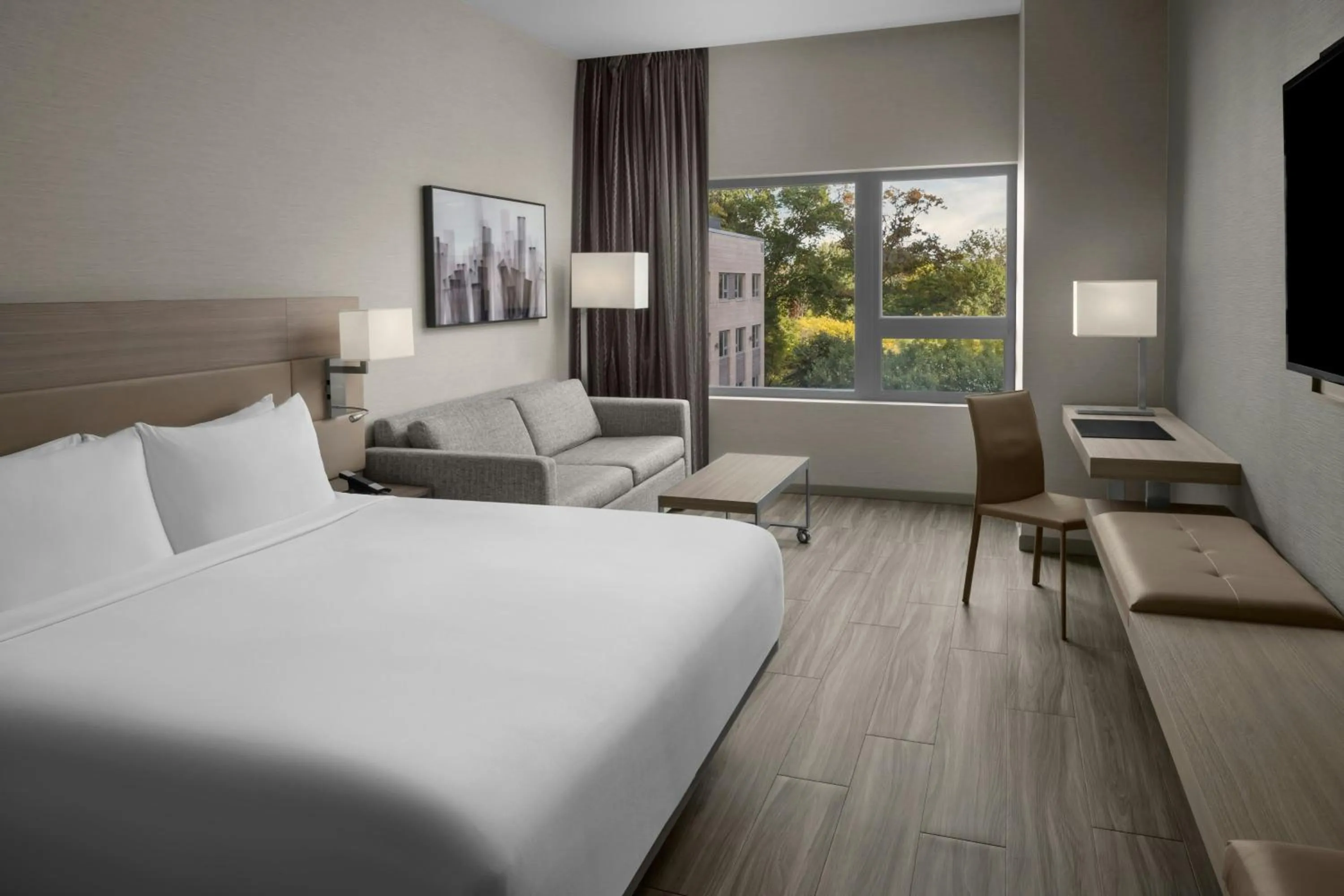 Photo of the whole room, Bed in AC Hotel by Marriott Boston Cambridge