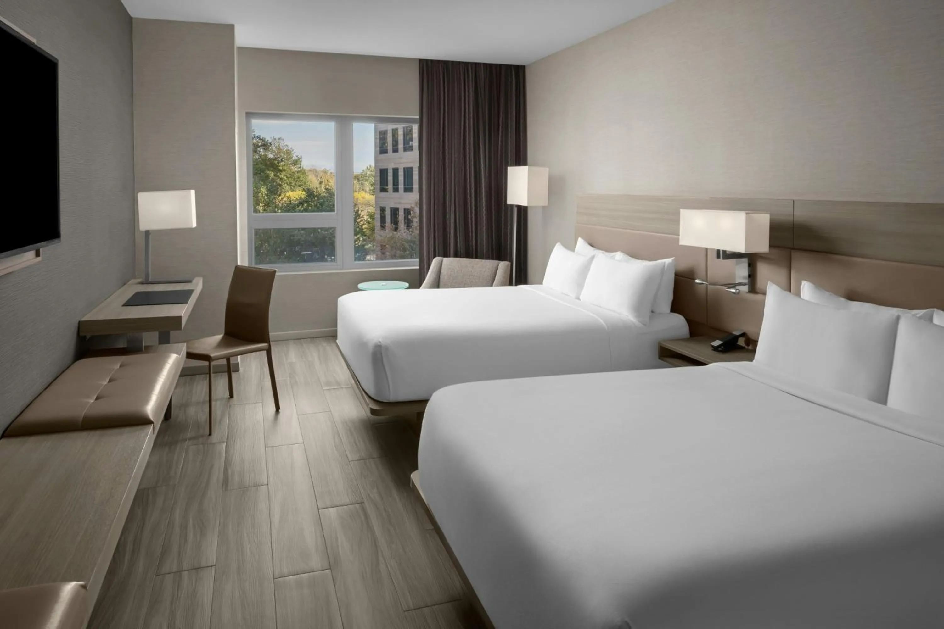 Photo of the whole room, Bed in AC Hotel by Marriott Boston Cambridge