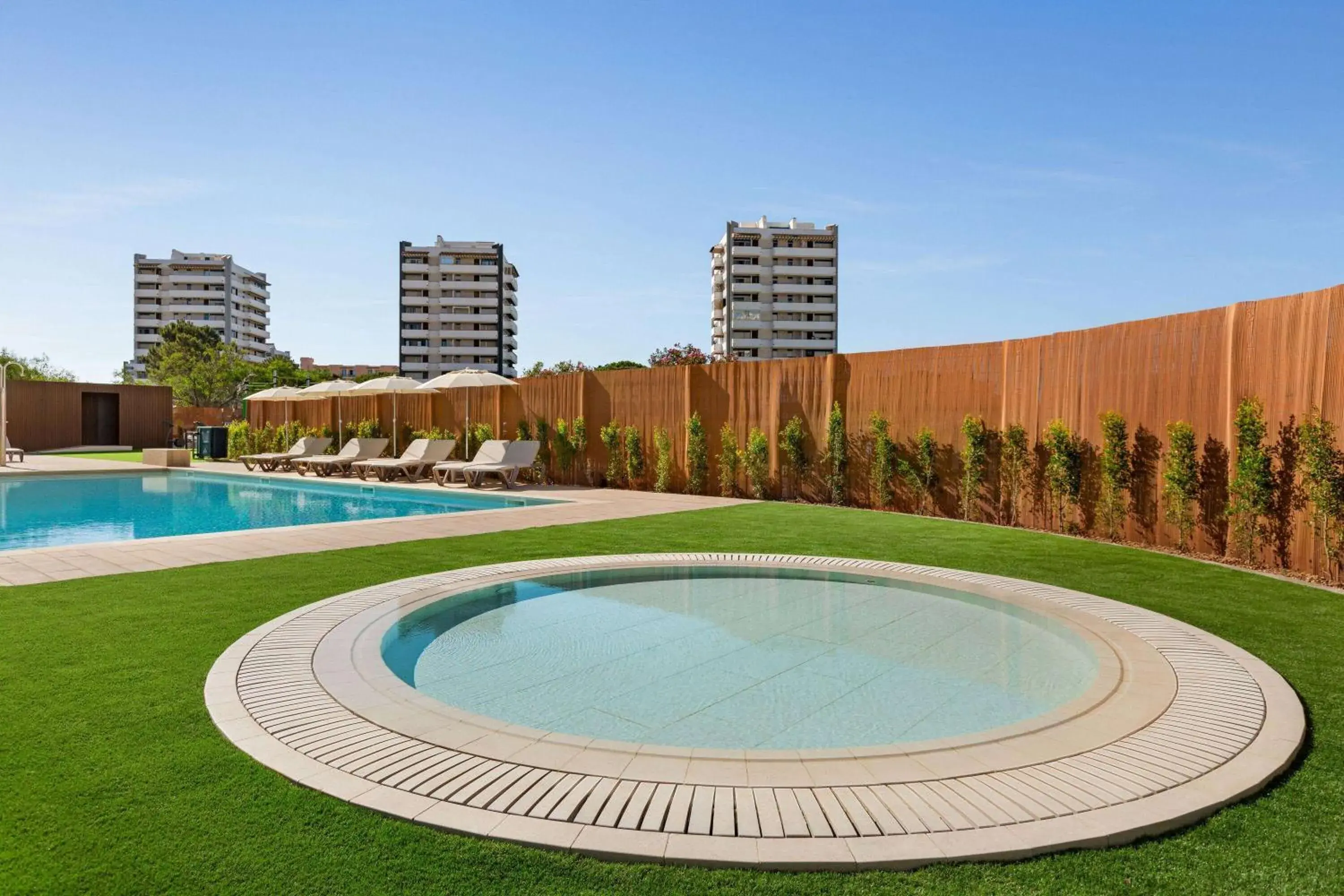 Pool view in Wyndham Residences Alvor Beach Pool view in Wyndham Residences Alvor Beach