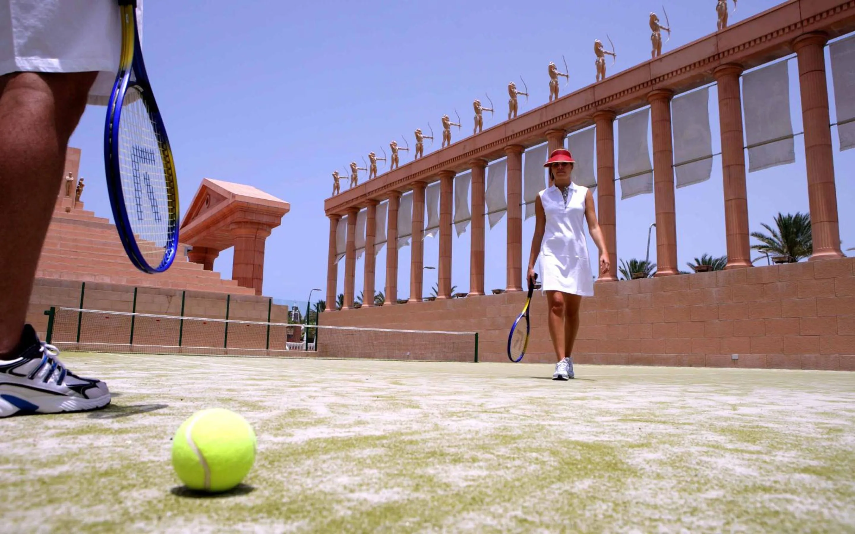 Tennis court in Hotel Cleopatra Palace