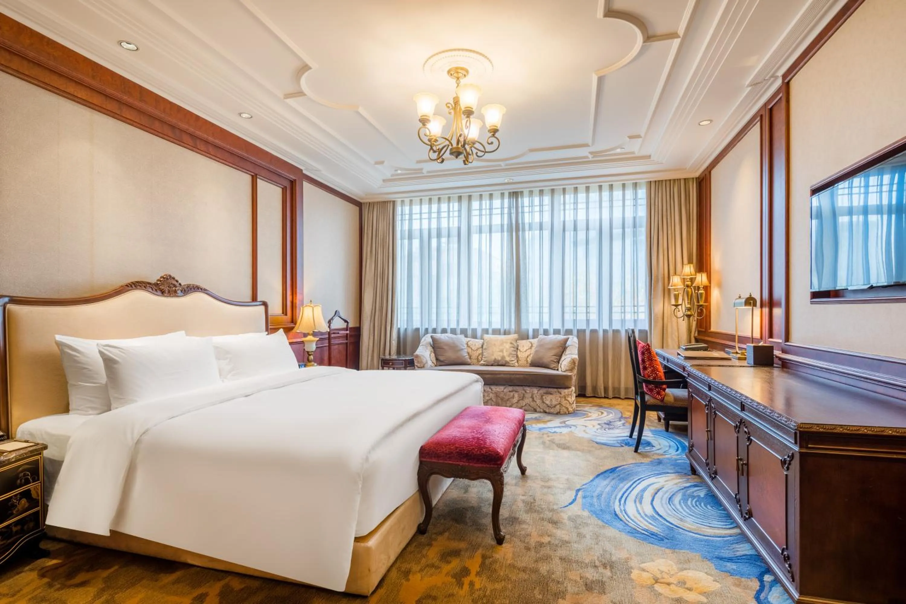 Bed in Shanghai Donghu Hotel - Shanghai Style Garden House