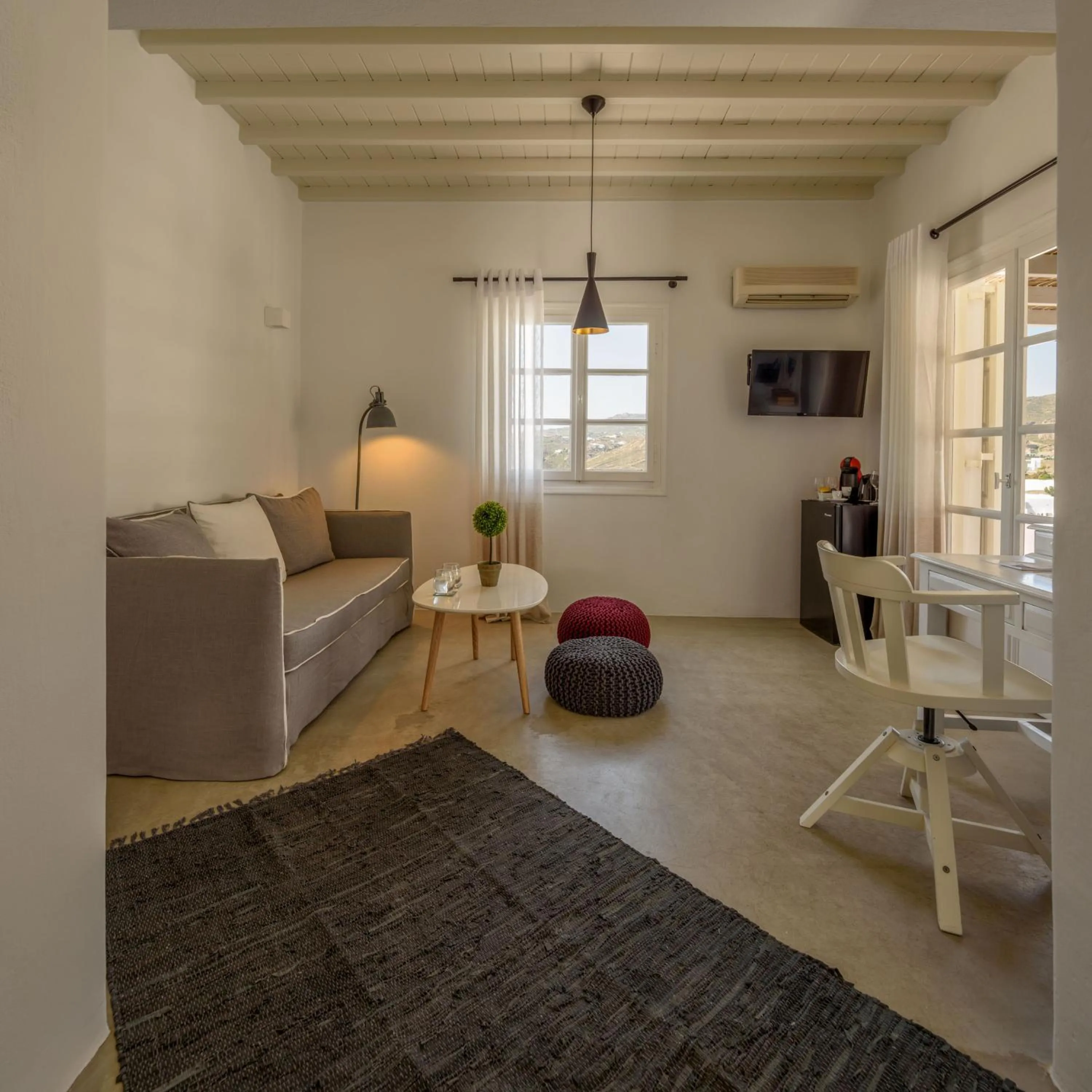 Living room in Cova Mykonos Suites