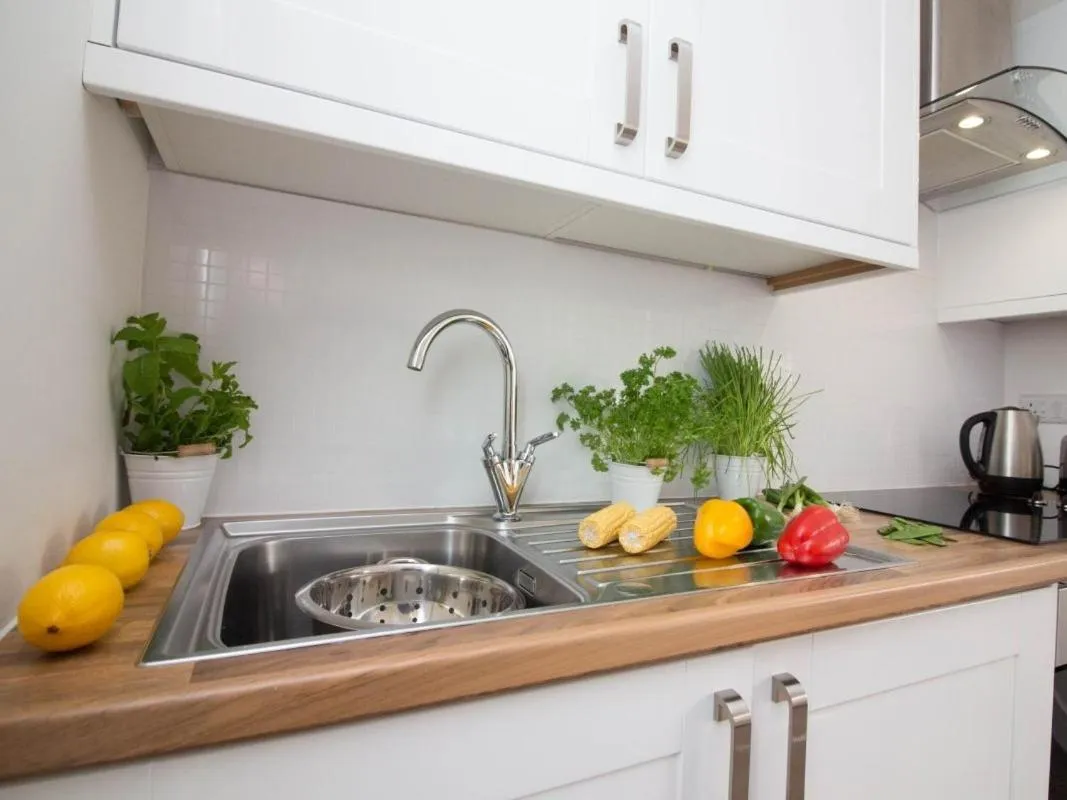 Kitchen or kitchenette in Beddoe Apartments