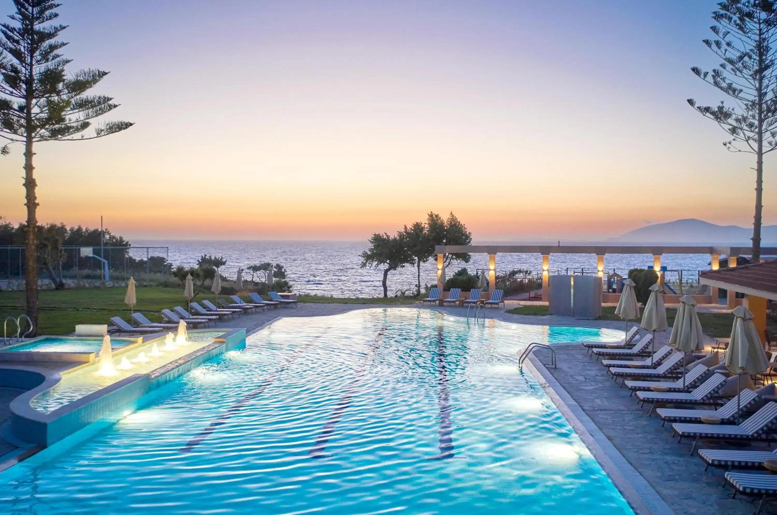 Pool view in Ammos Luxury Resort Pool view in Ammos Luxury Resort
