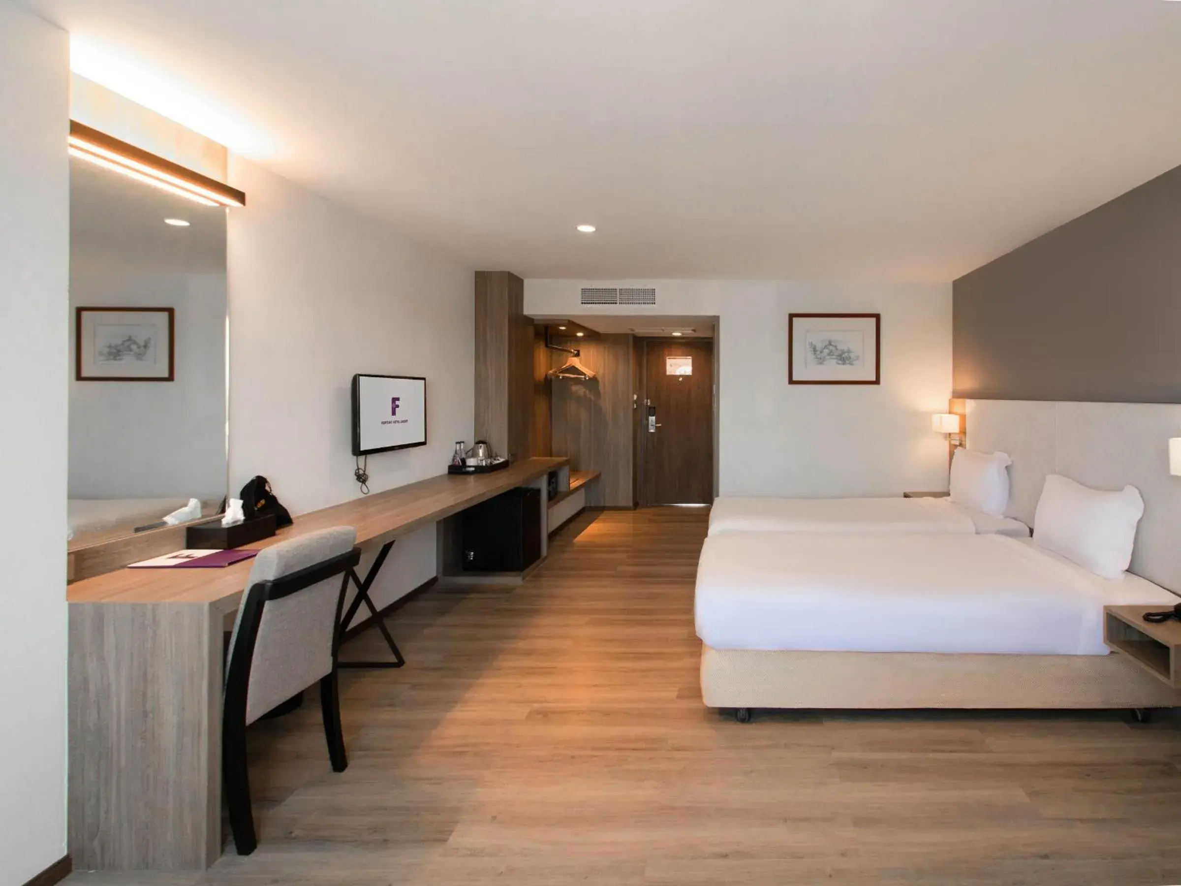 Bed in Fortune View Khong Hotel Nakhon Phanom Bed in Fortune View Khong Hotel Nakhon Phanom