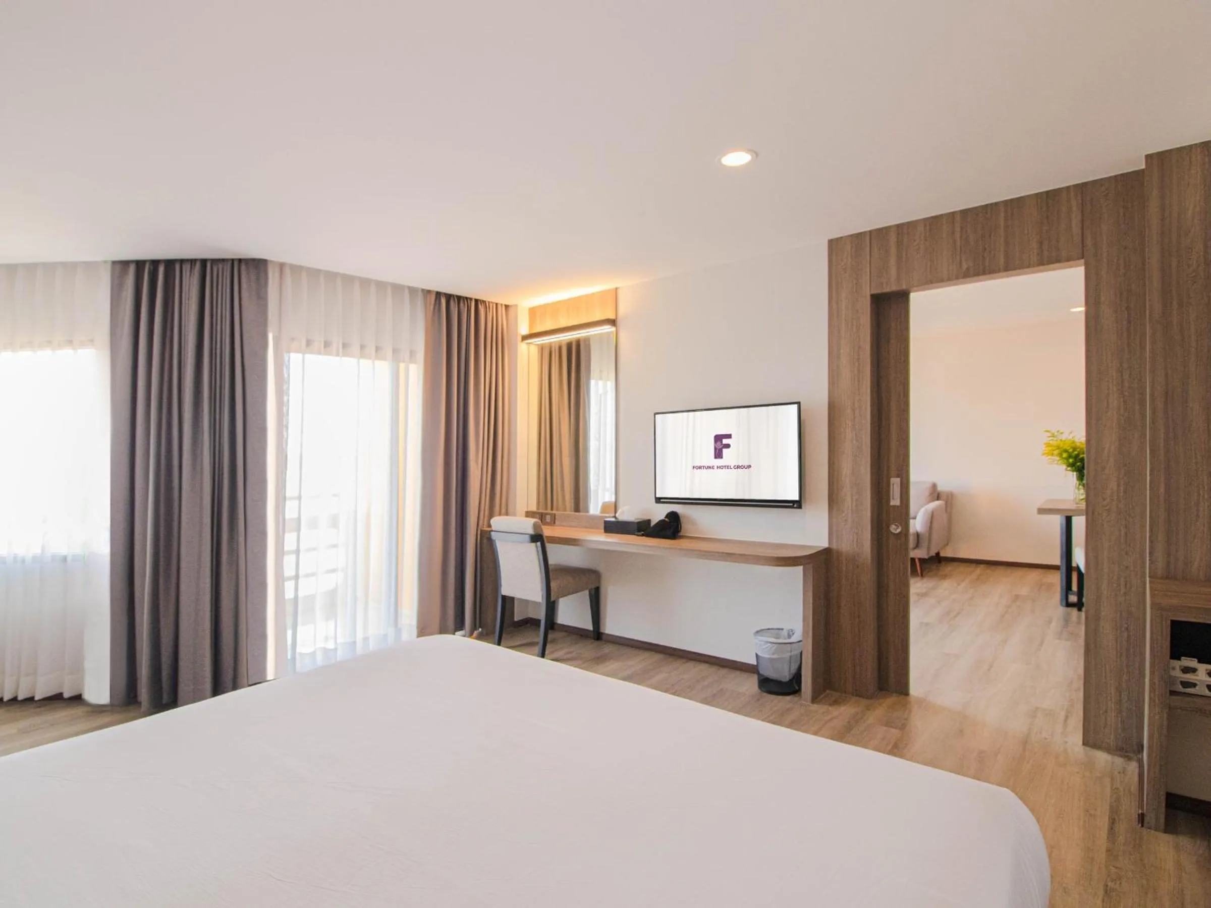 Bed in Fortune View Khong Hotel Nakhon Phanom