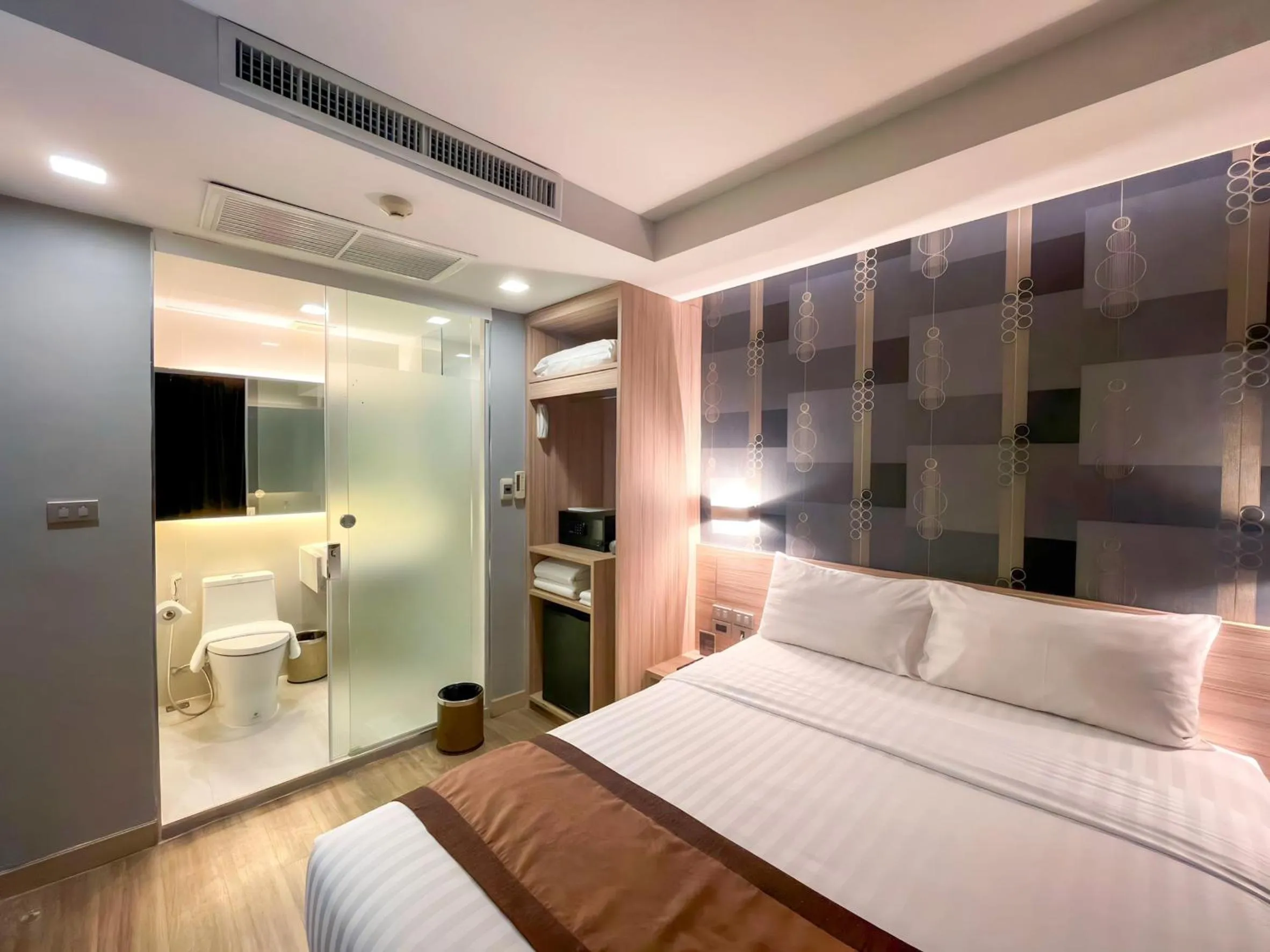 Bathroom, Bed in Aspira Sukhumvit