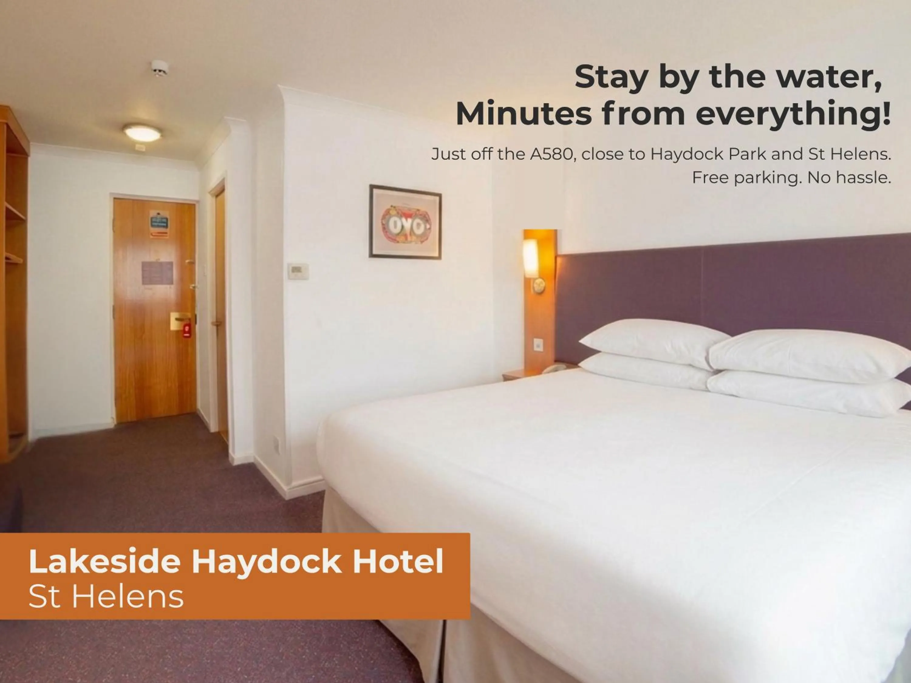 Bedroom, Bed in Lakeside Haydock Hotel, St Helens