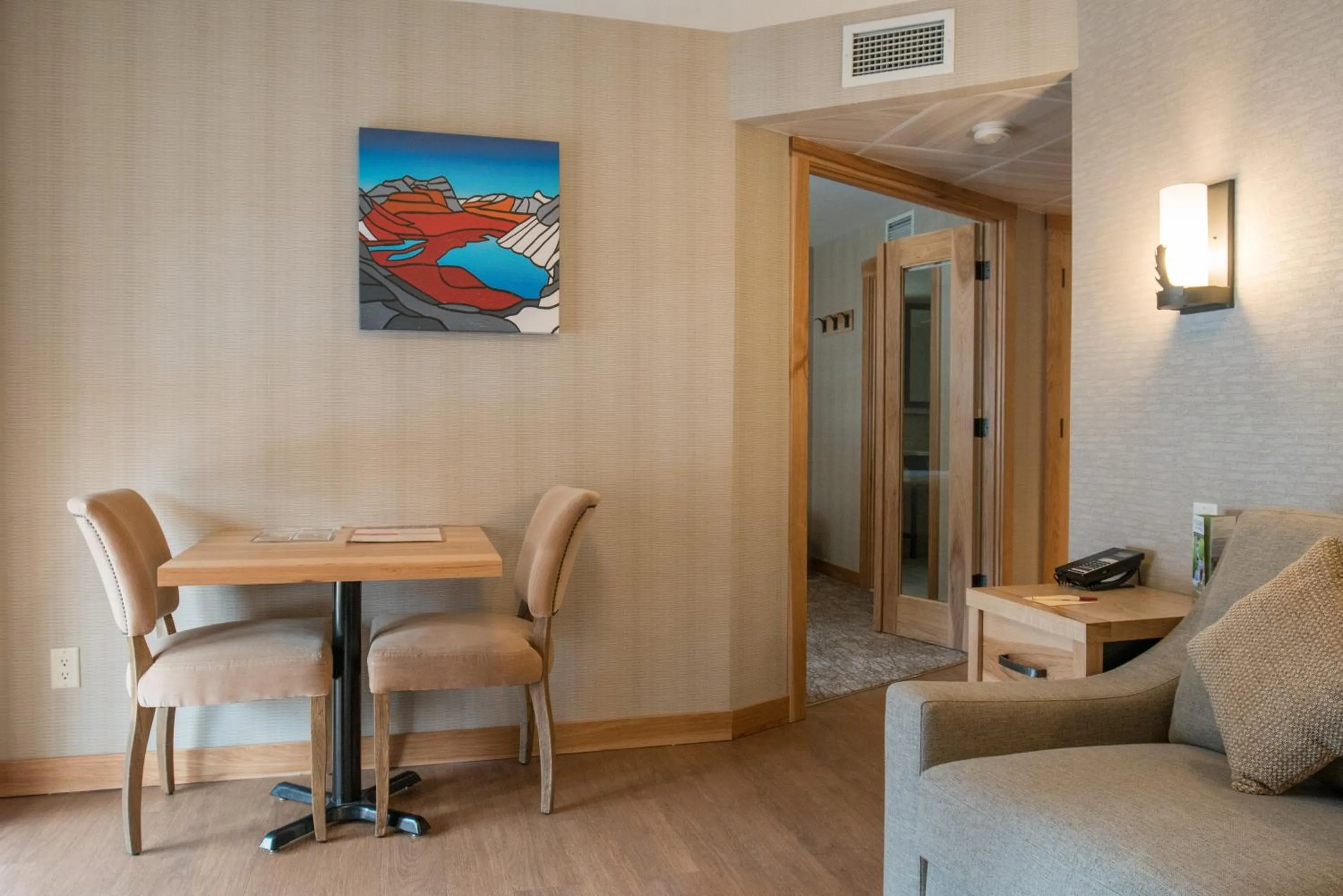 Seating area in Moose Hotel and Suites