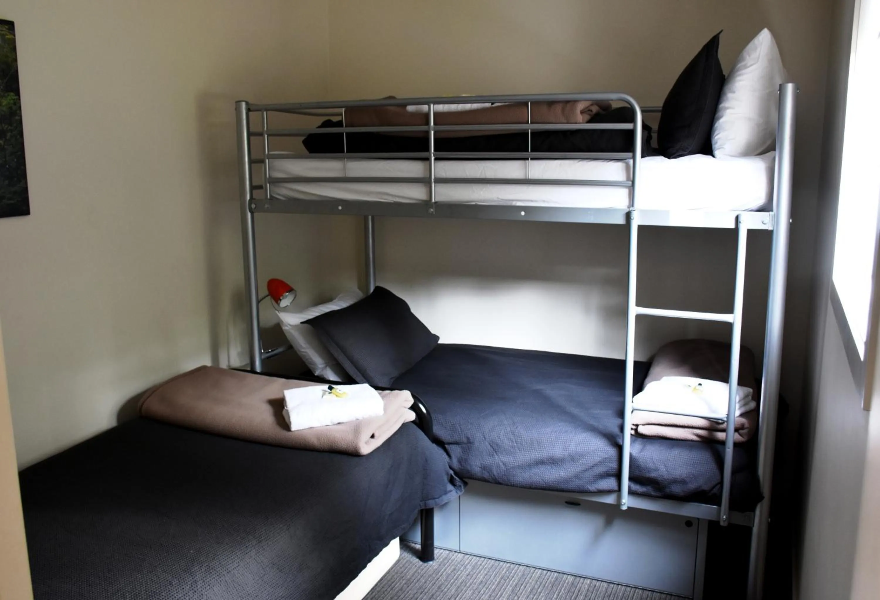 Bed in Tahune AirWalk Cabin and Lodge