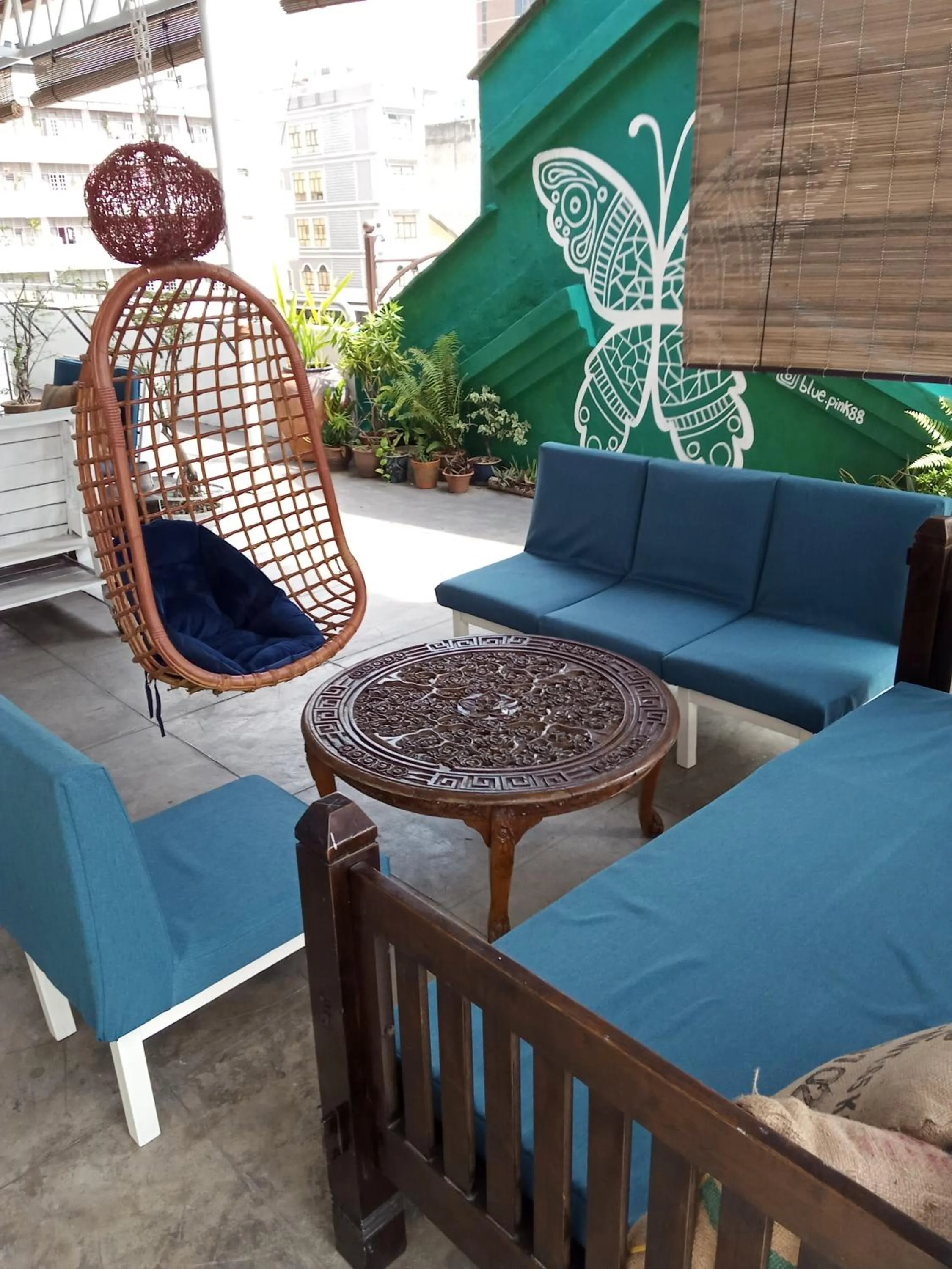 Seating area in Birdnest Guesthouse, Gaia Rooftop Cafe
