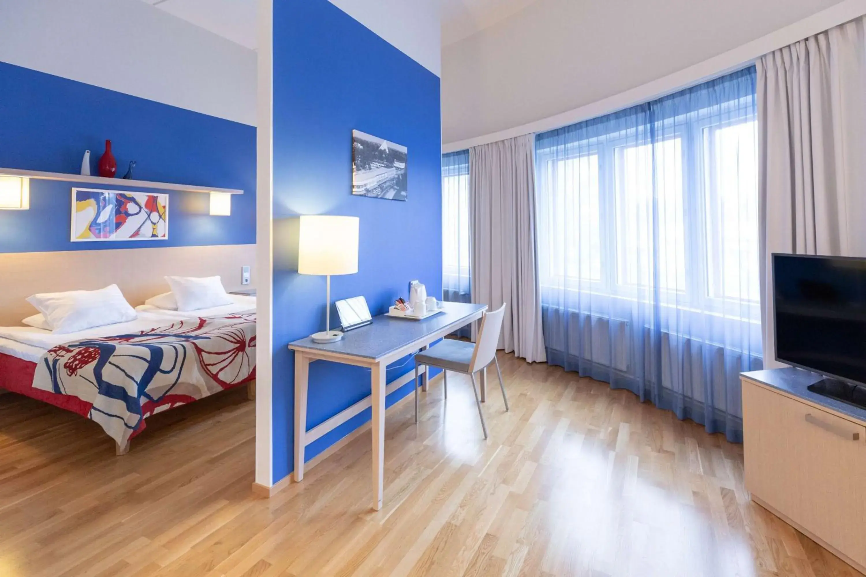 Bedroom, Bed in Scandic Hyvinkää Bedroom, Bed in Scandic Hyvinkää