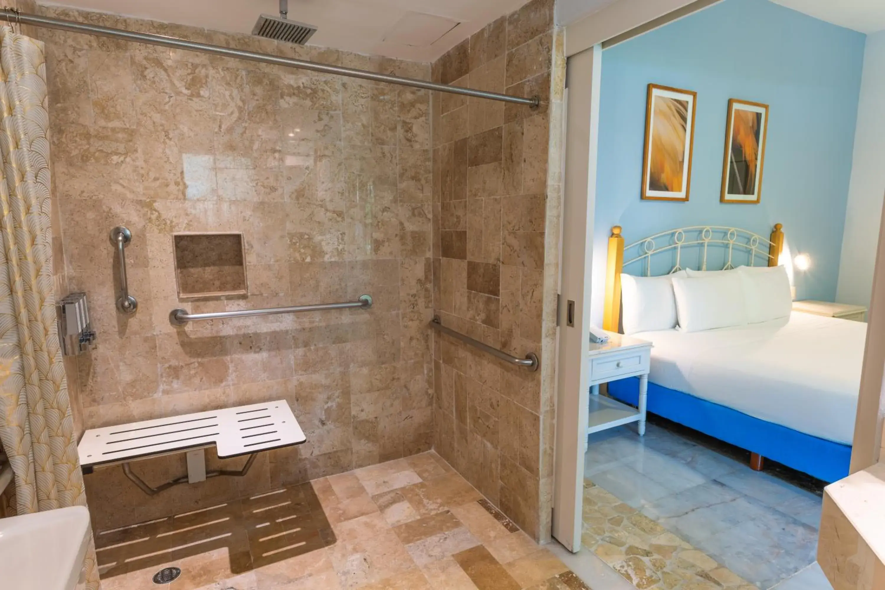Shower, Bed in Iberostar Waves Cozumel - All Inclusive Shower, Bed in Iberostar Waves Cozumel - All Inclusive