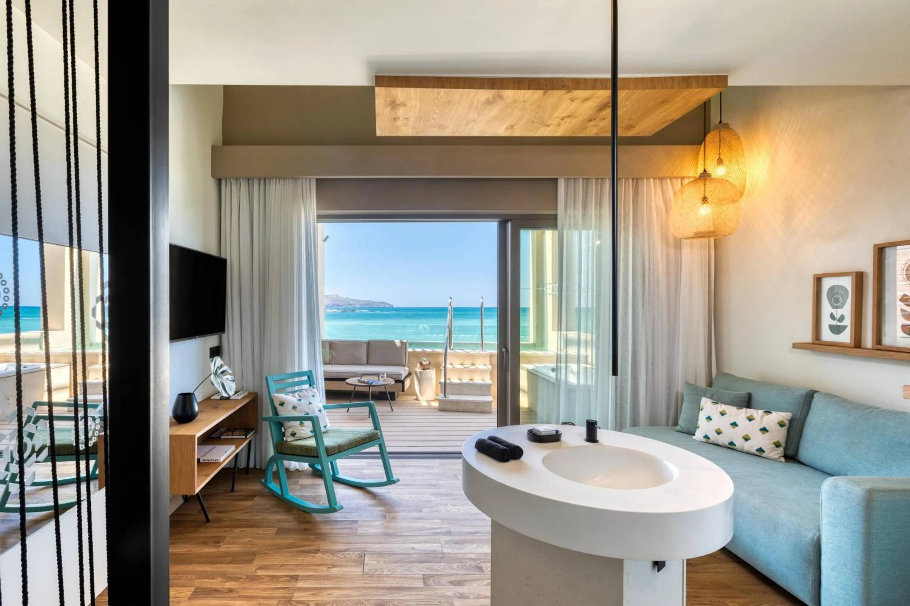 Living room in Domes Noruz Chania, Autograph Collection- Adults Only