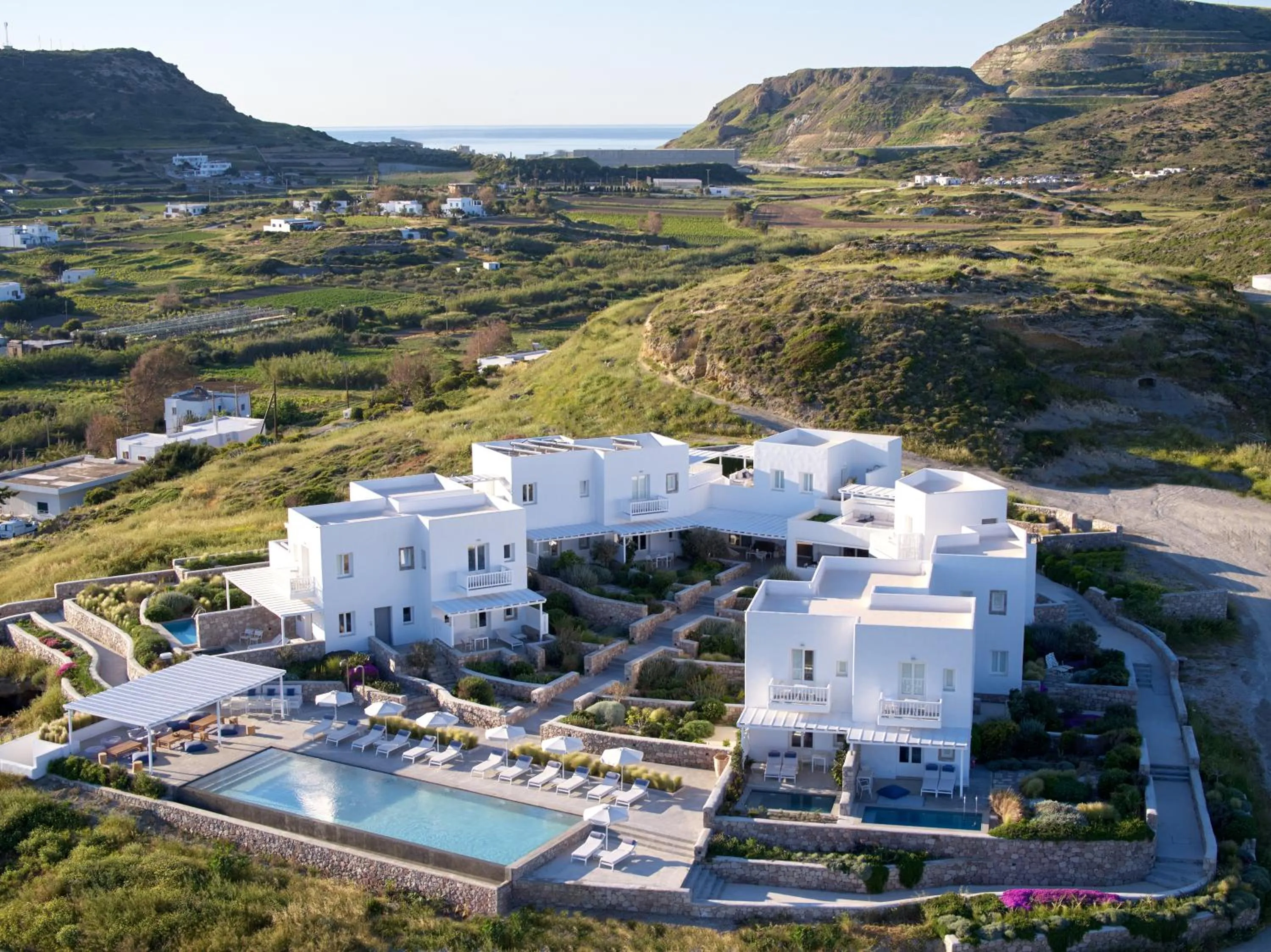 Bird's eye view in Milos Breeze Boutique Hotel