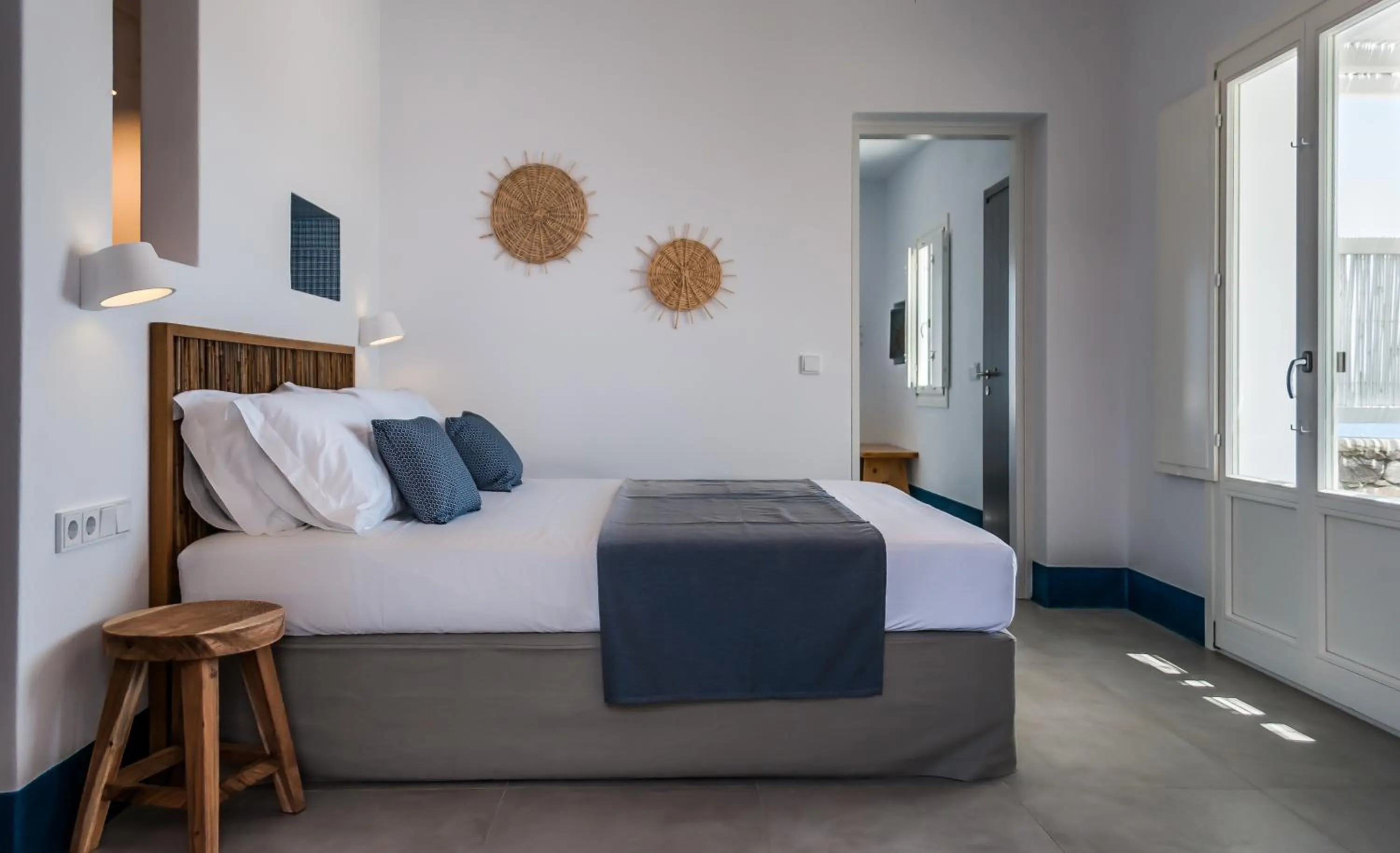 Bed in Milos Breeze Boutique Hotel