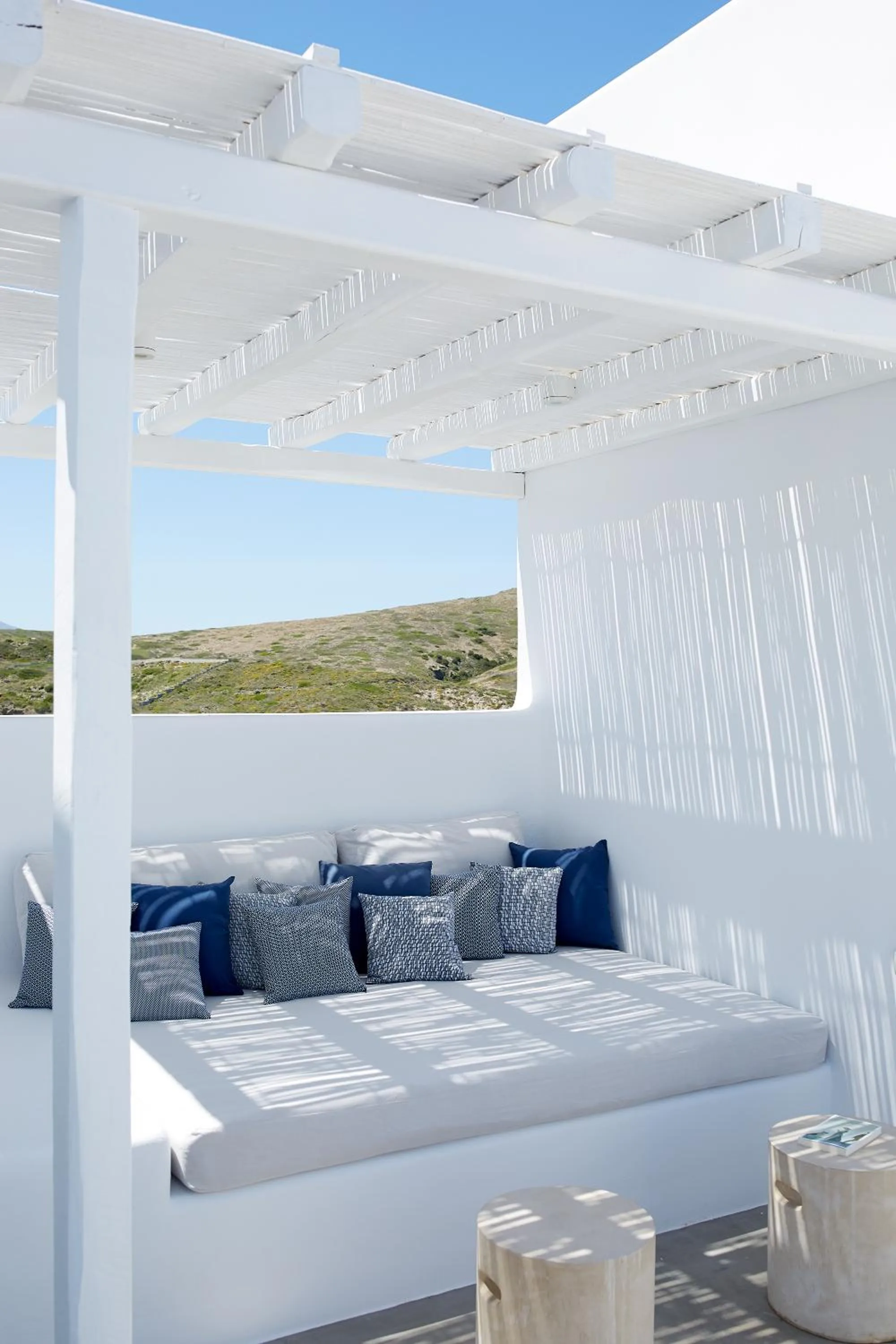 Seating area, Bed in Milos Breeze Boutique Hotel
